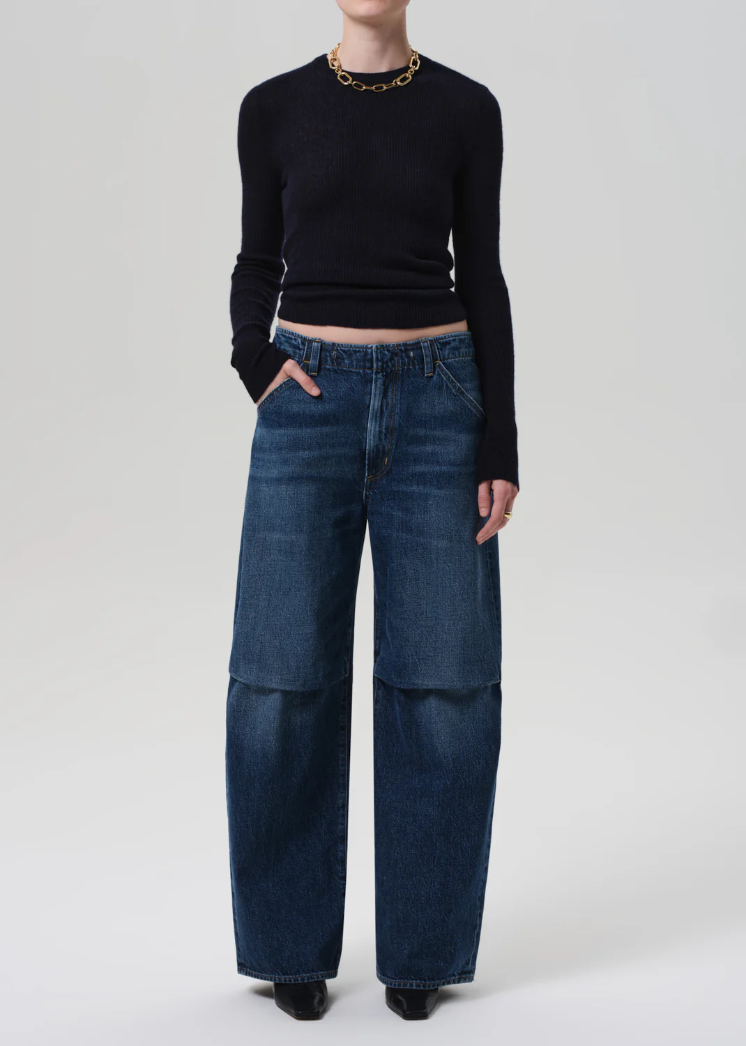 Alessia Crewneck Sweater in Navy - Image 5