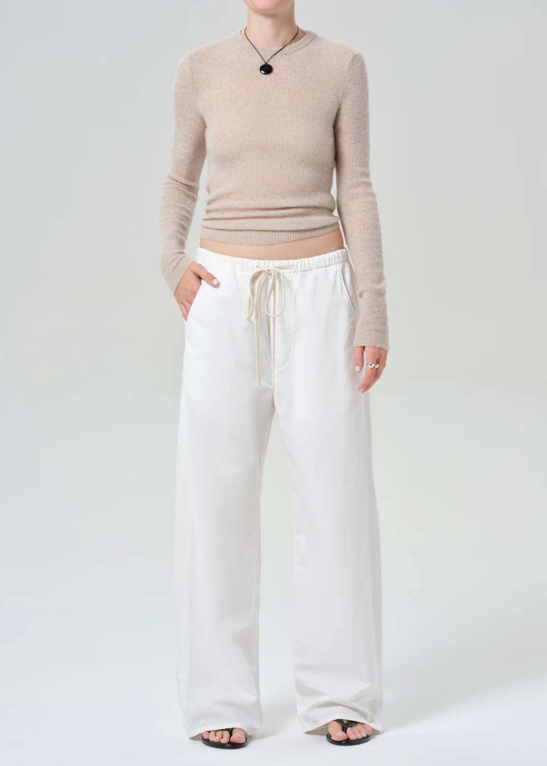 Alessia Crewneck Sweater in Oatmeal - Image 5