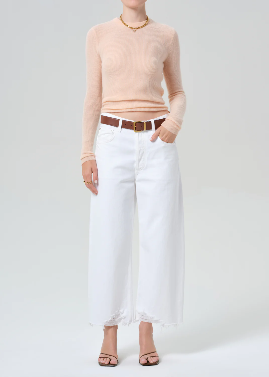 Alessia Crewneck Sweater in Peach - Image 6