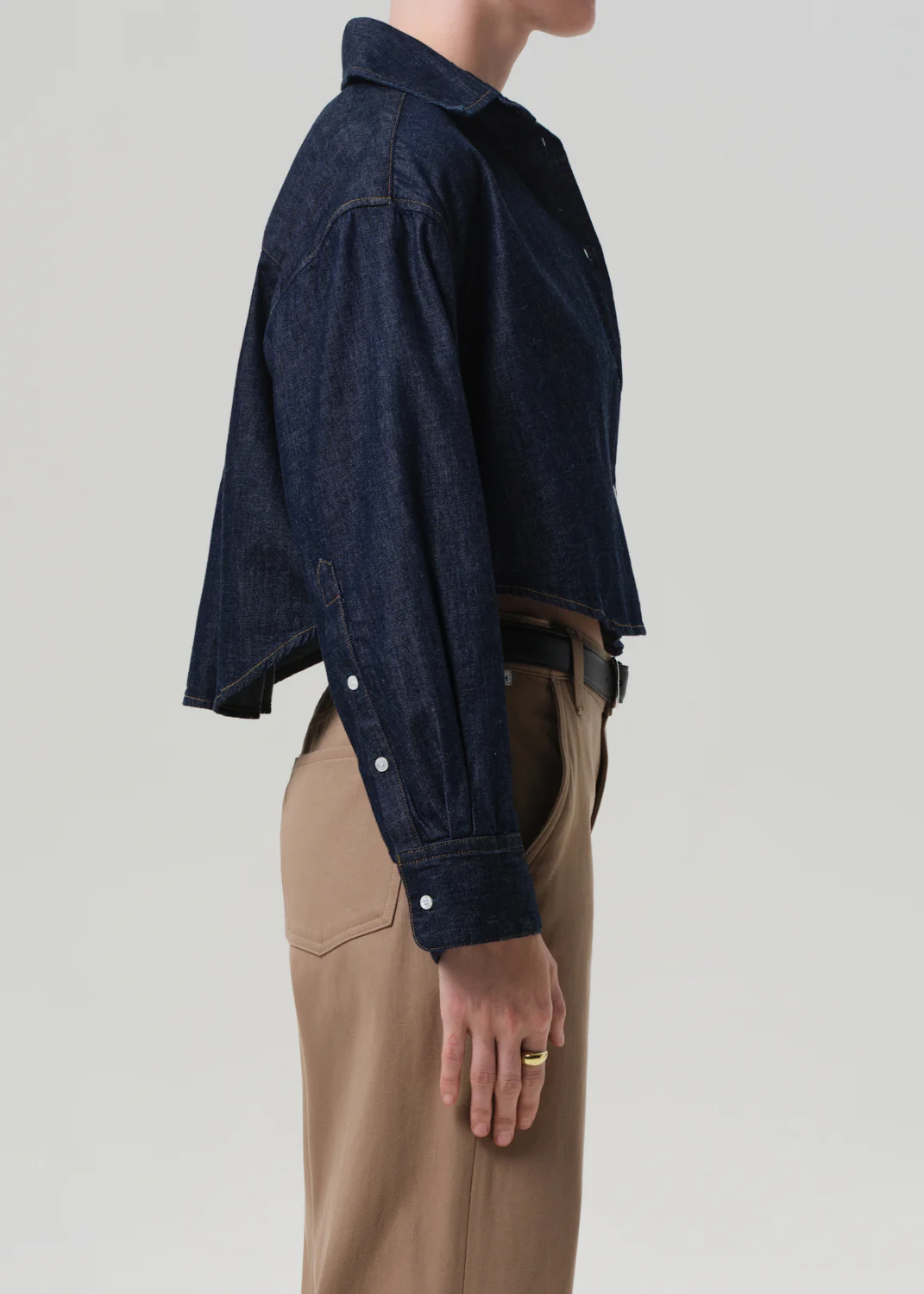 Ana Cropped Shirt in Piave - Image 3