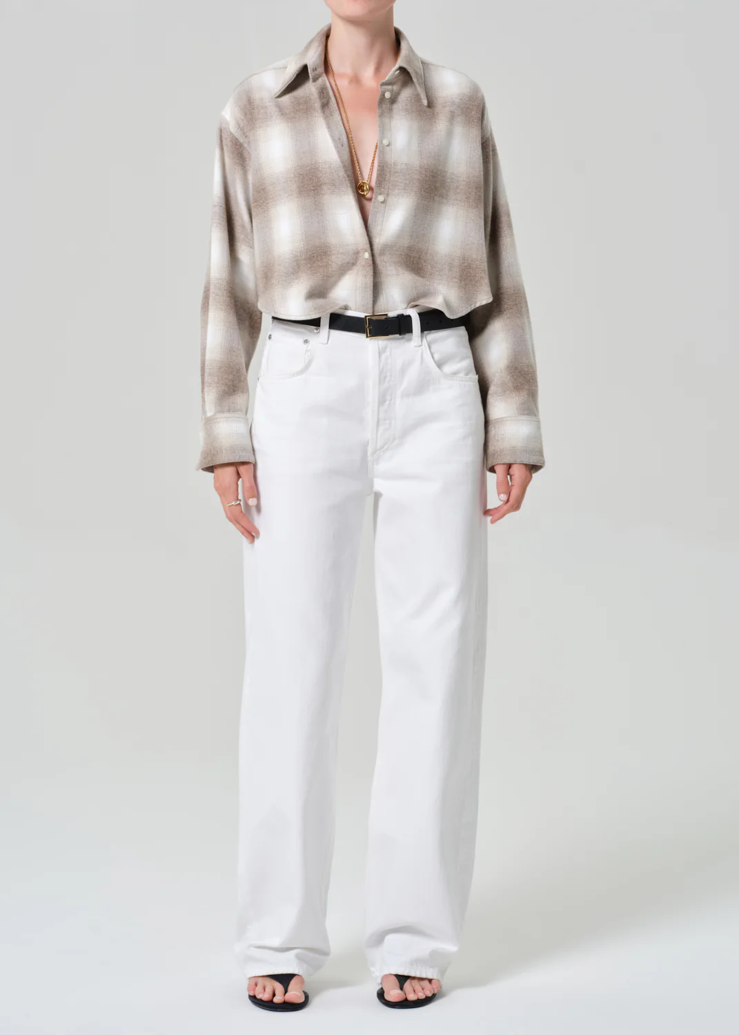 Ana Cropped Shirt in Schiffer Plaid - Image 5