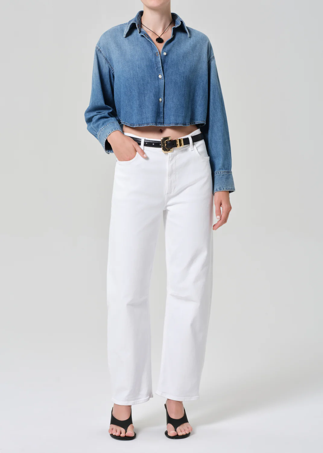 Ana Cropped Shirt in Somerset - Image 5