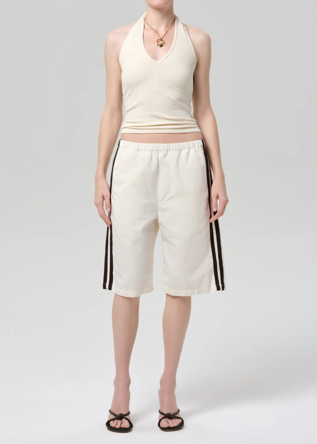 Anais Pull On Track Short in Cream