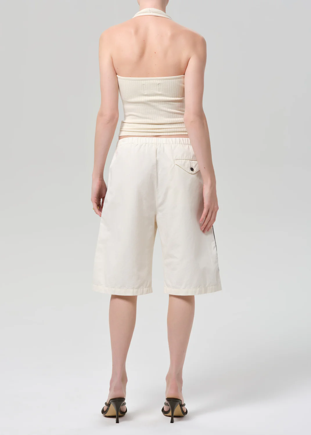 Anais Pull On Track Short in Cream - Image 2