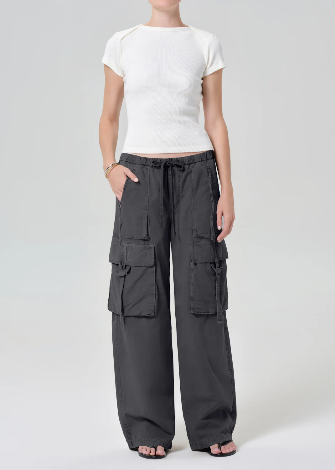 Andira Pull On Pant in Charcoal