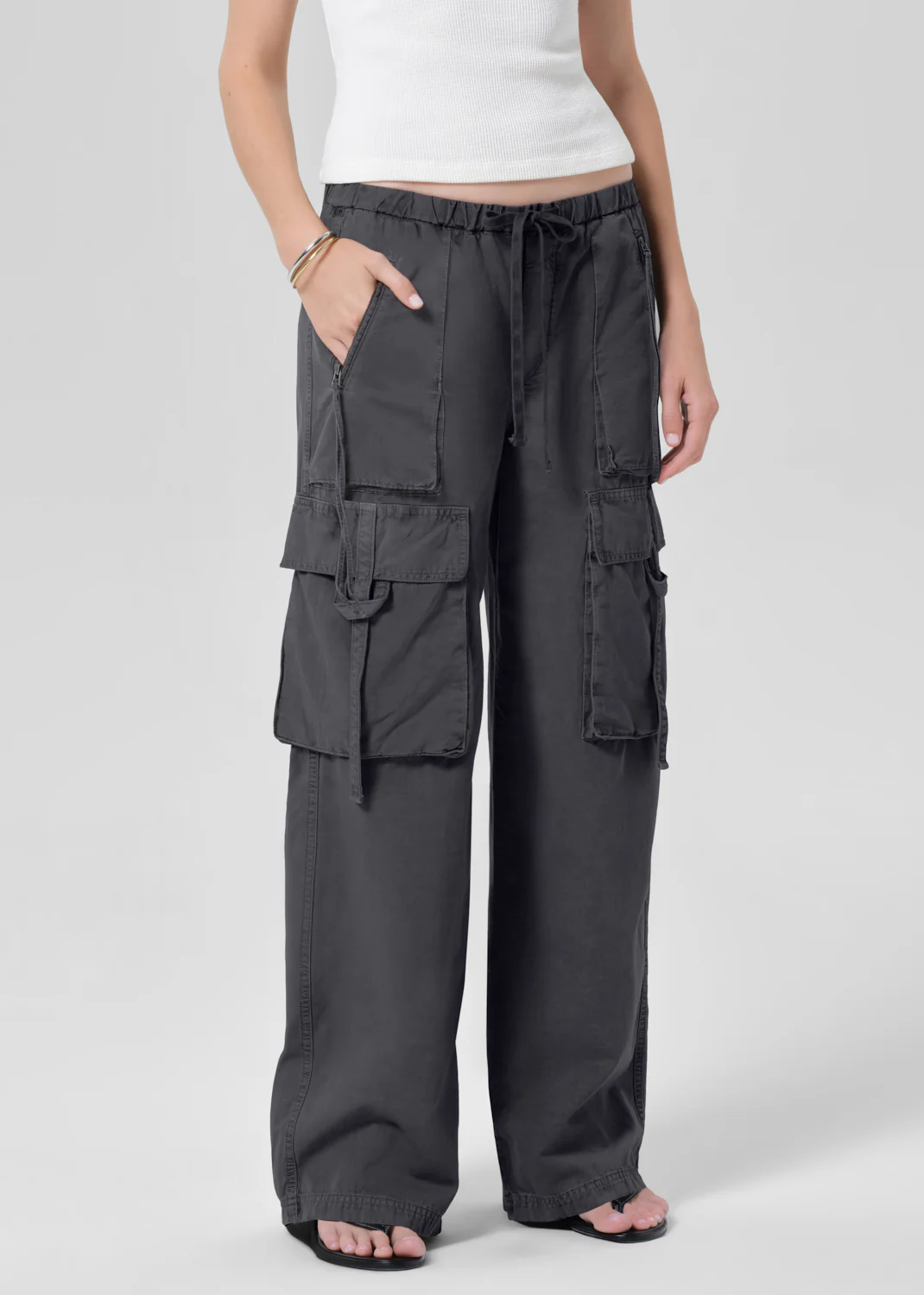 Andira Pull On Pant in Charcoal - Image 4