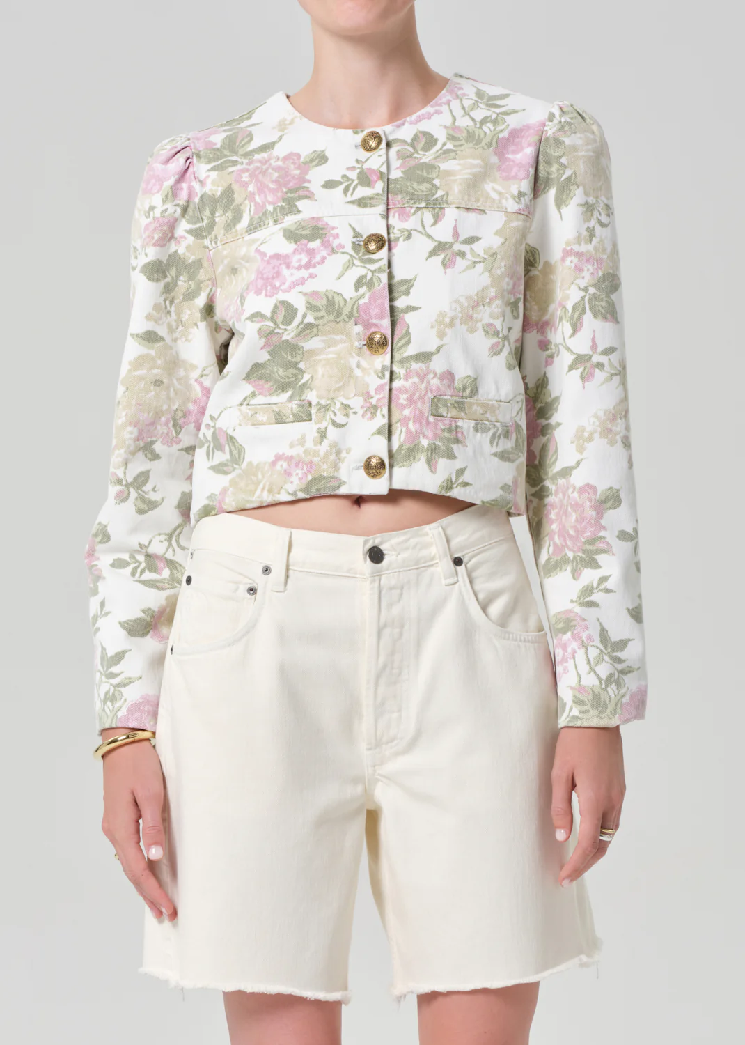 Anita Puff Sleeve Jacket in English Rose