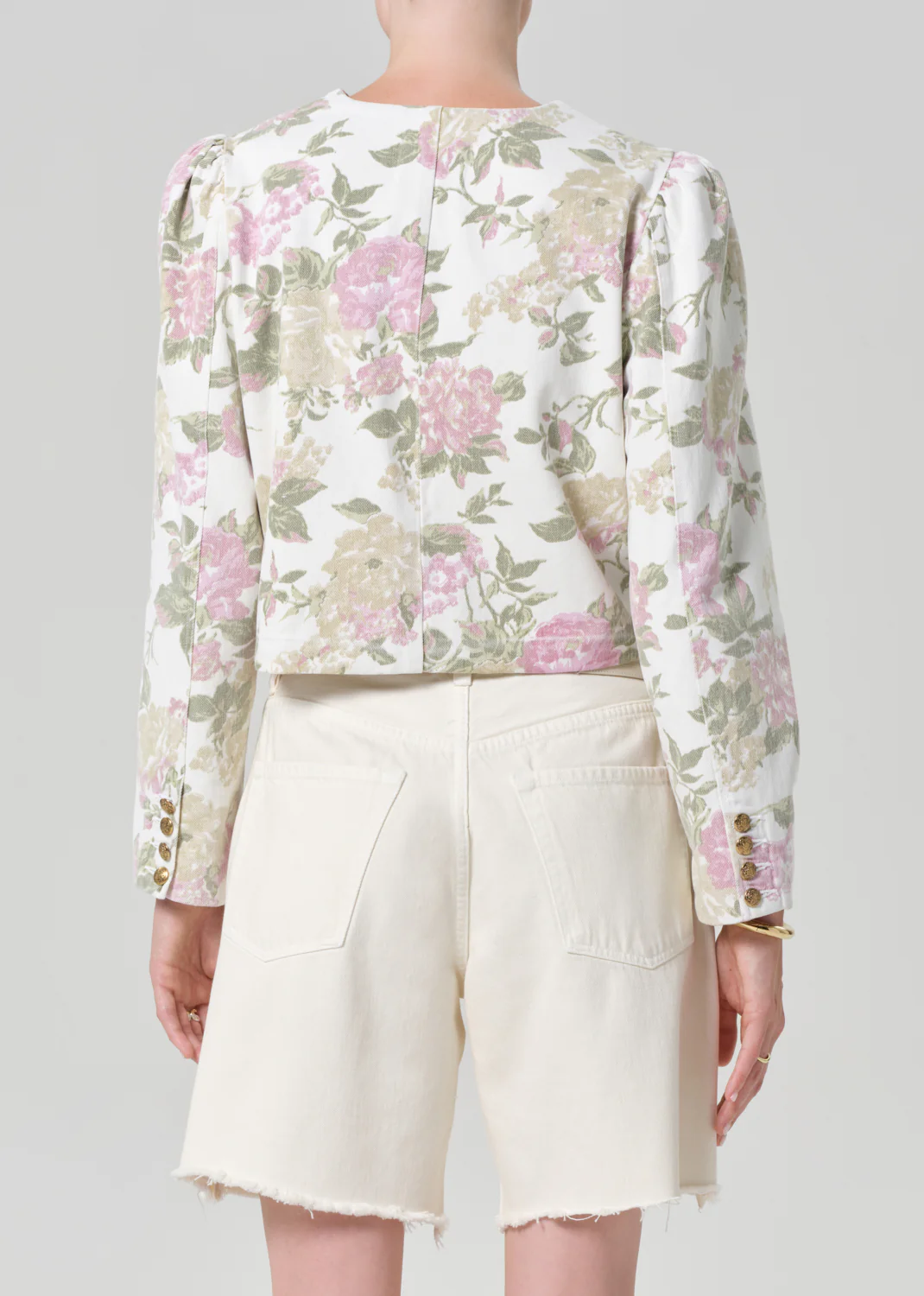 Anita Puff Sleeve Jacket in English Rose - Image 2