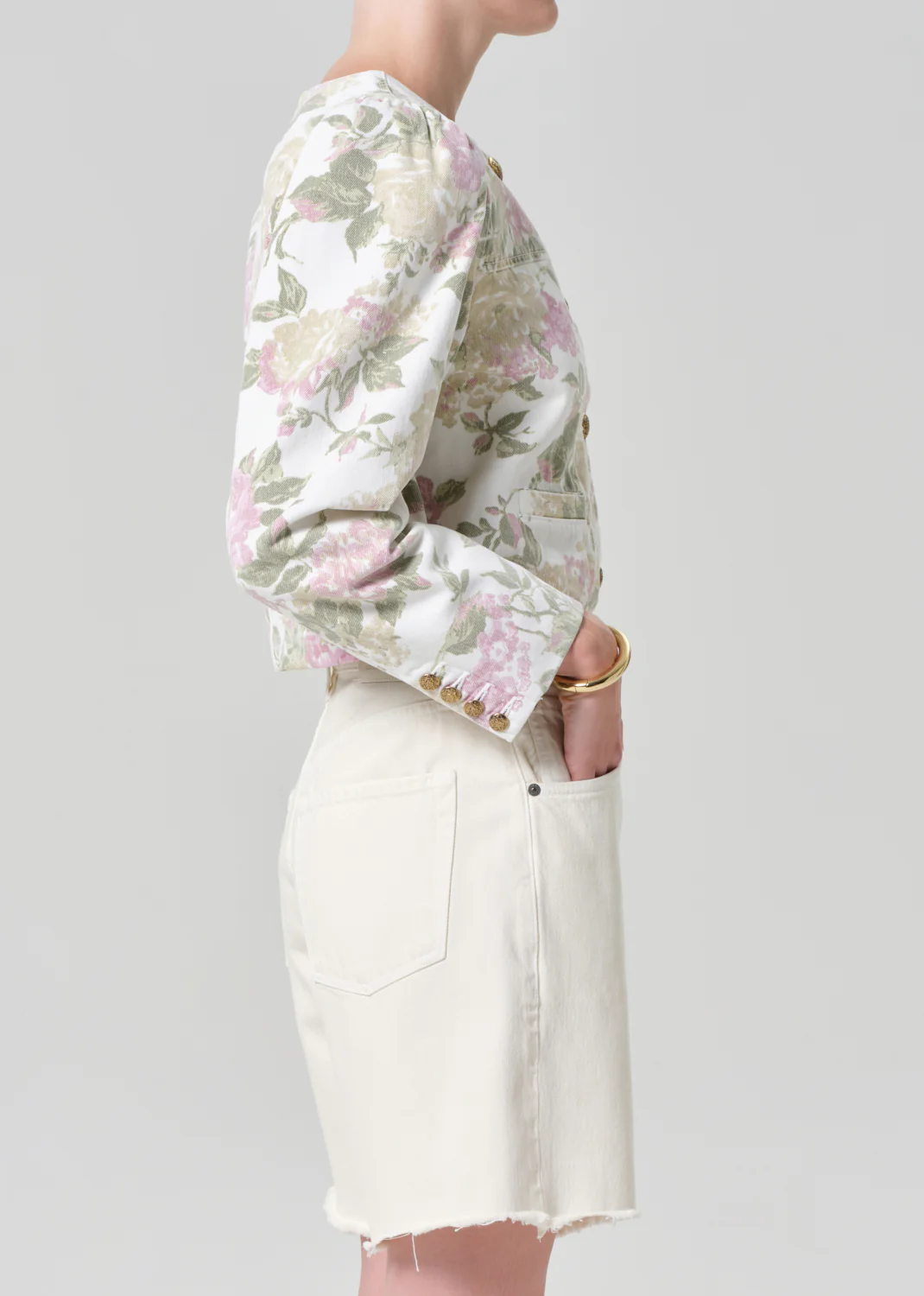 Anita Puff Sleeve Jacket in English Rose - Image 3