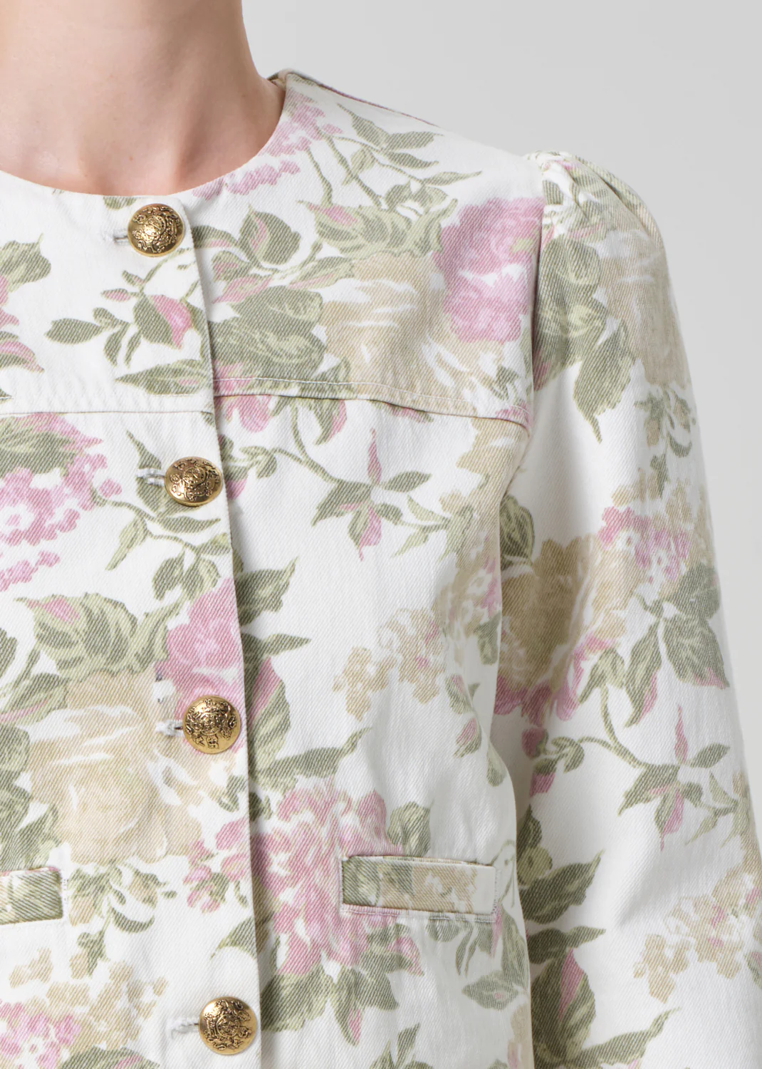 Anita Puff Sleeve Jacket in English Rose - Image 4