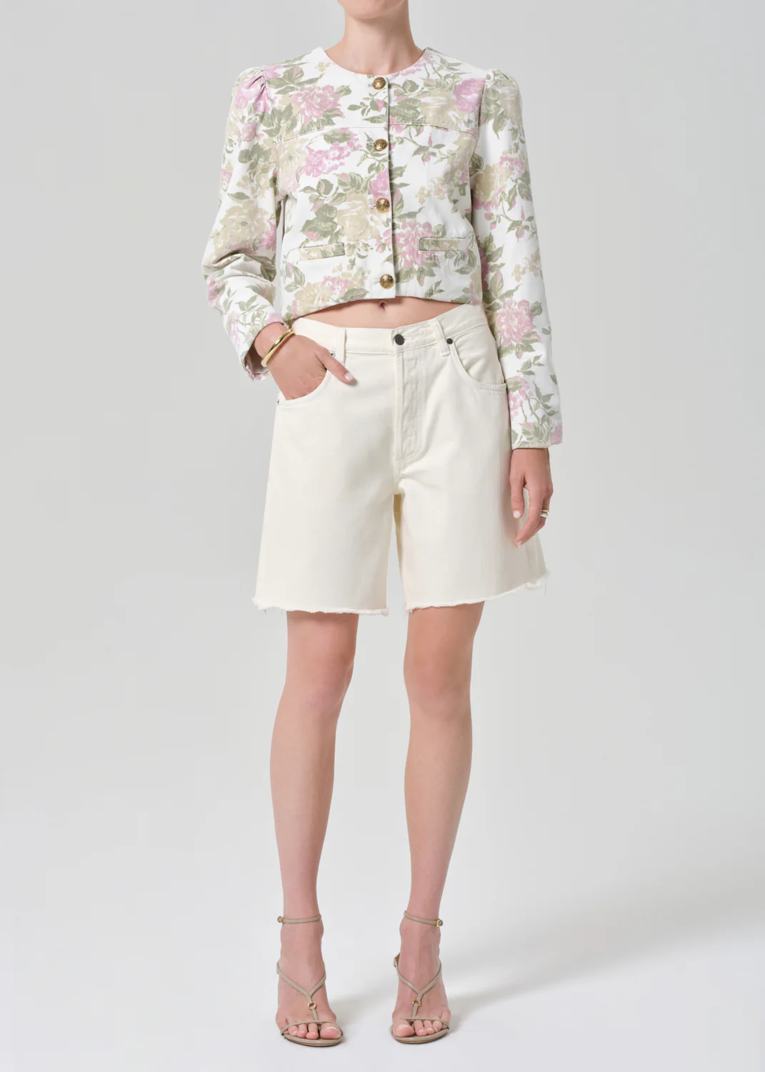 Anita Puff Sleeve Jacket in English Rose - Image 5