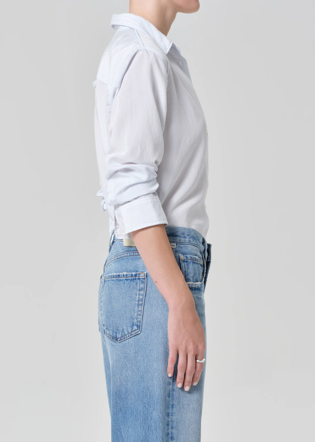 Avni Slim Shirt in Blue Micro Stripe - Image 3