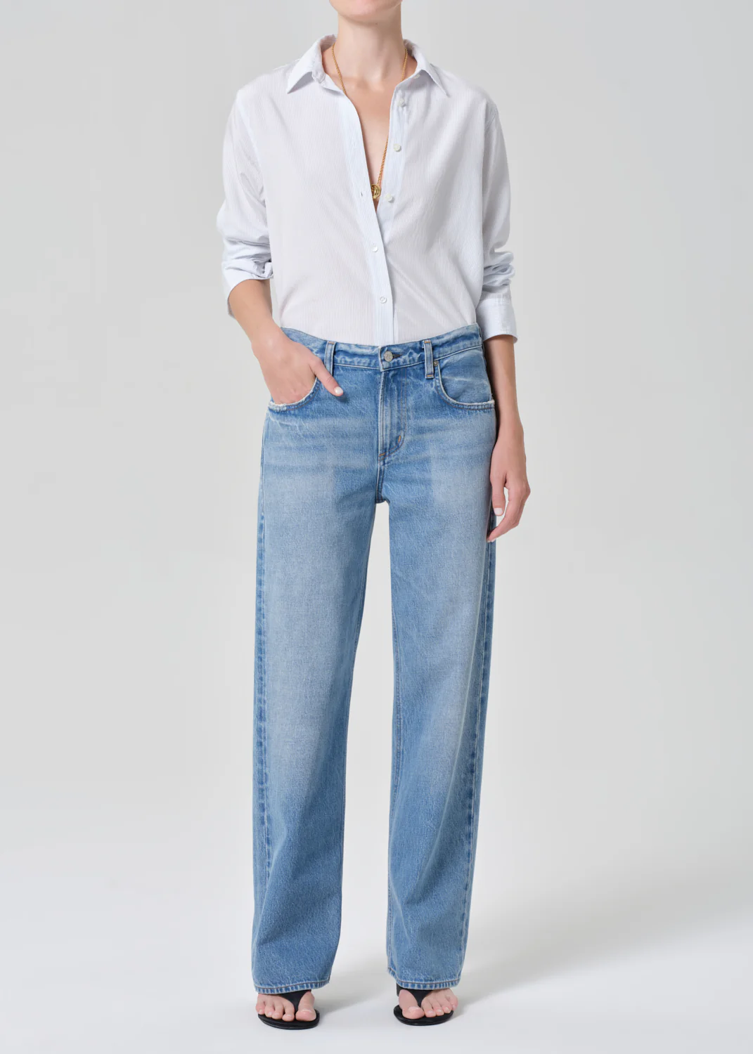 Avni Slim Shirt in Blue Micro Stripe - Image 5
