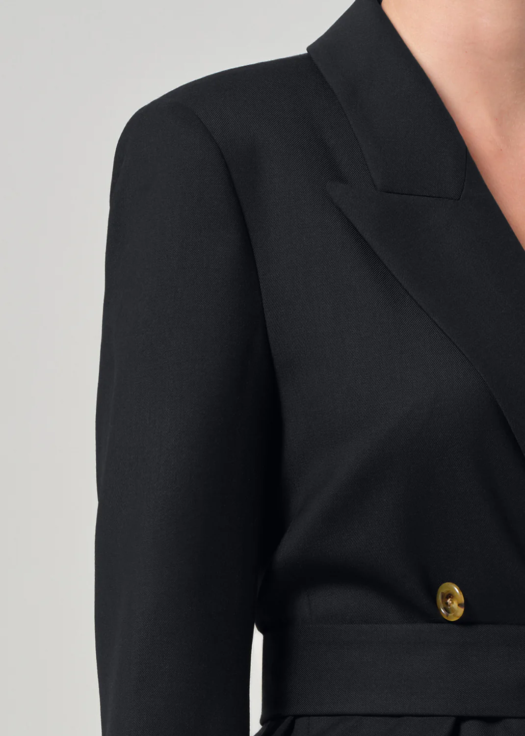 Belted Peak Label Blazer in Black - Image 4