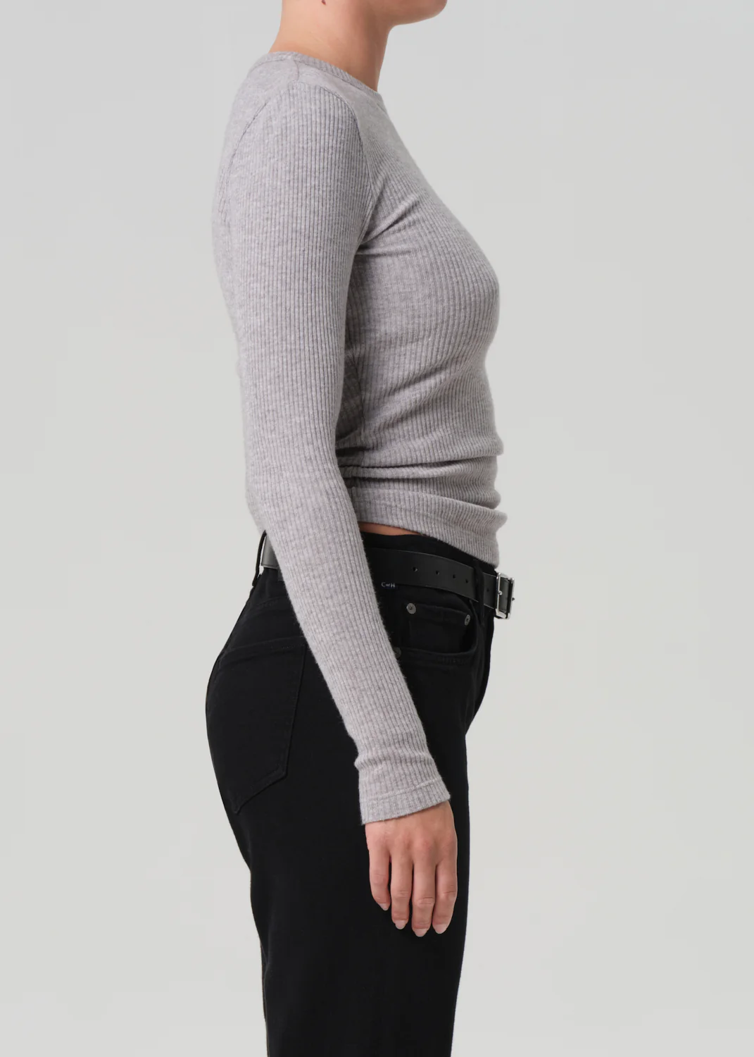 Bina Crewneck in Heather Grey - Image 3