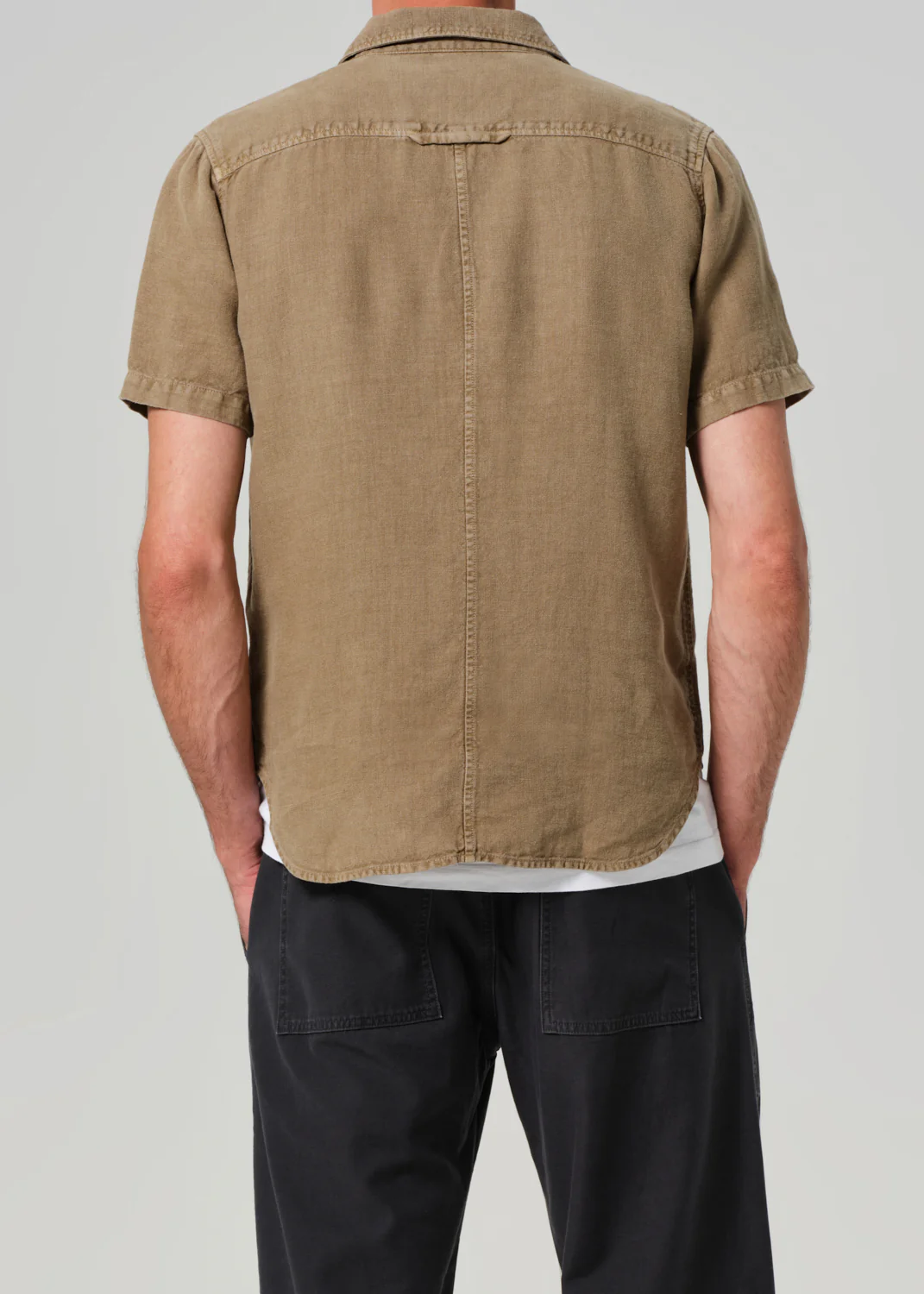 Cairo Short Sleeve Linen Shirt in Reservoir - Image 3
