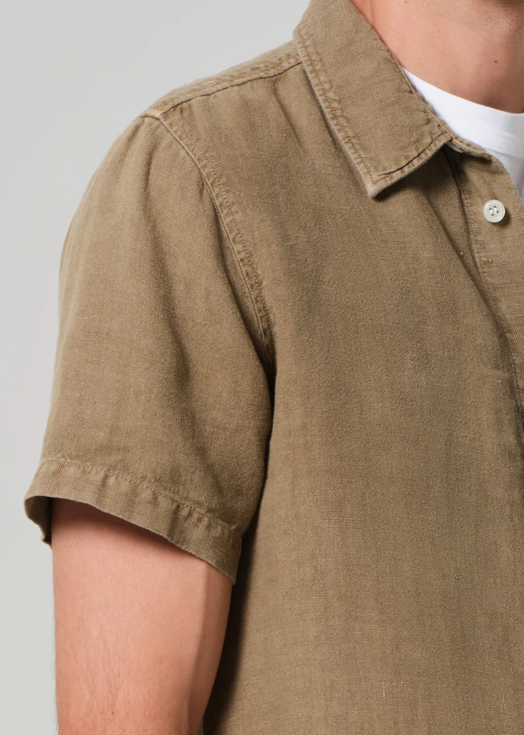 Cairo Short Sleeve Linen Shirt in Reservoir - Image 5