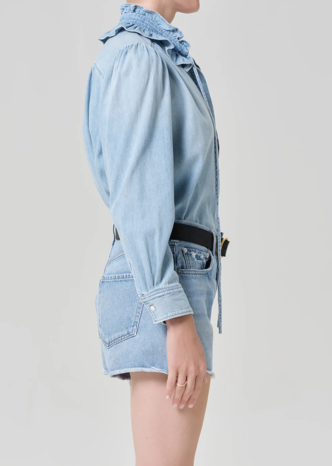 Calista Frill Collar Shirt in Skylar - Image 3
