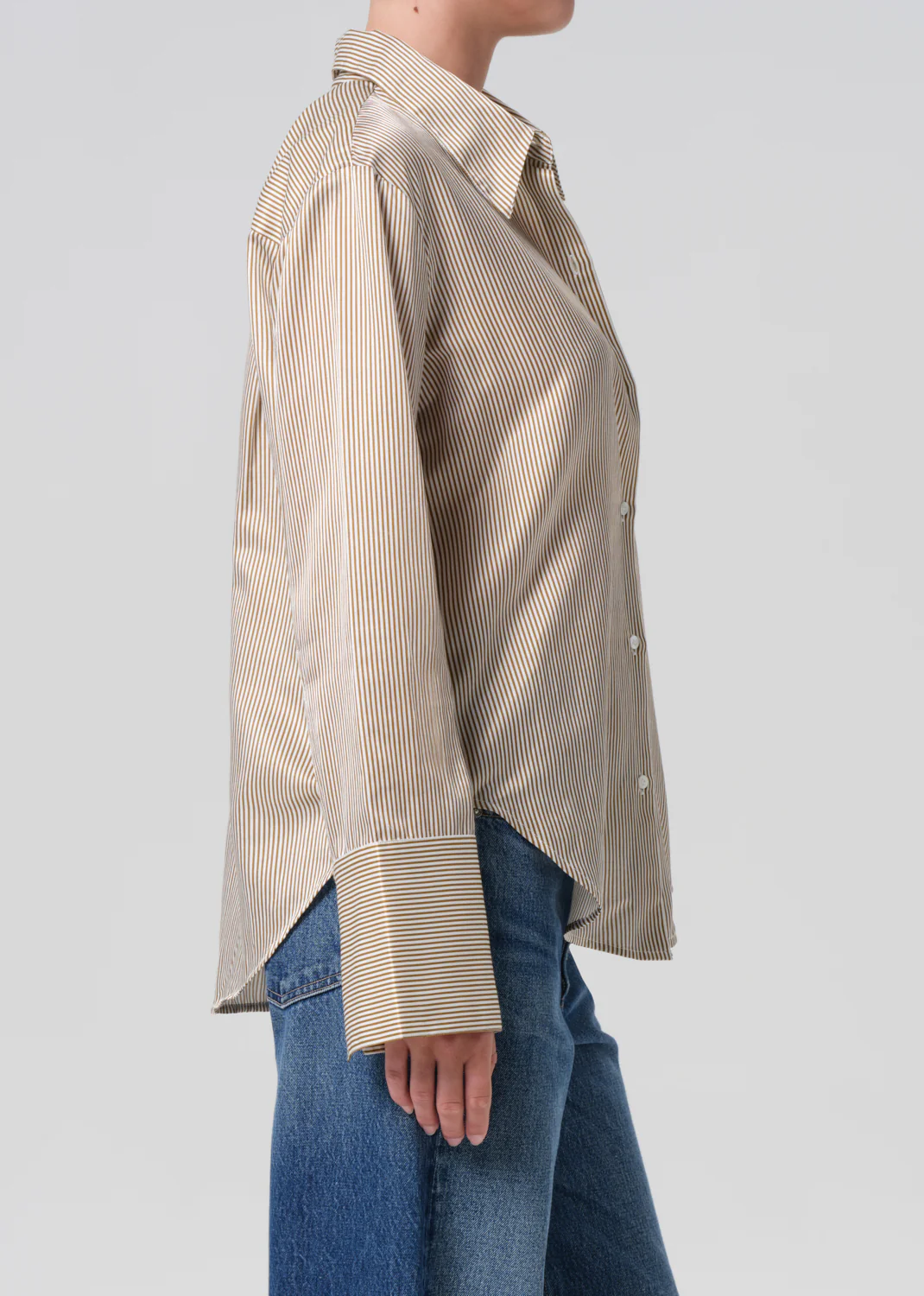 Camilia Shirt in Bronze Stripe - Image 3
