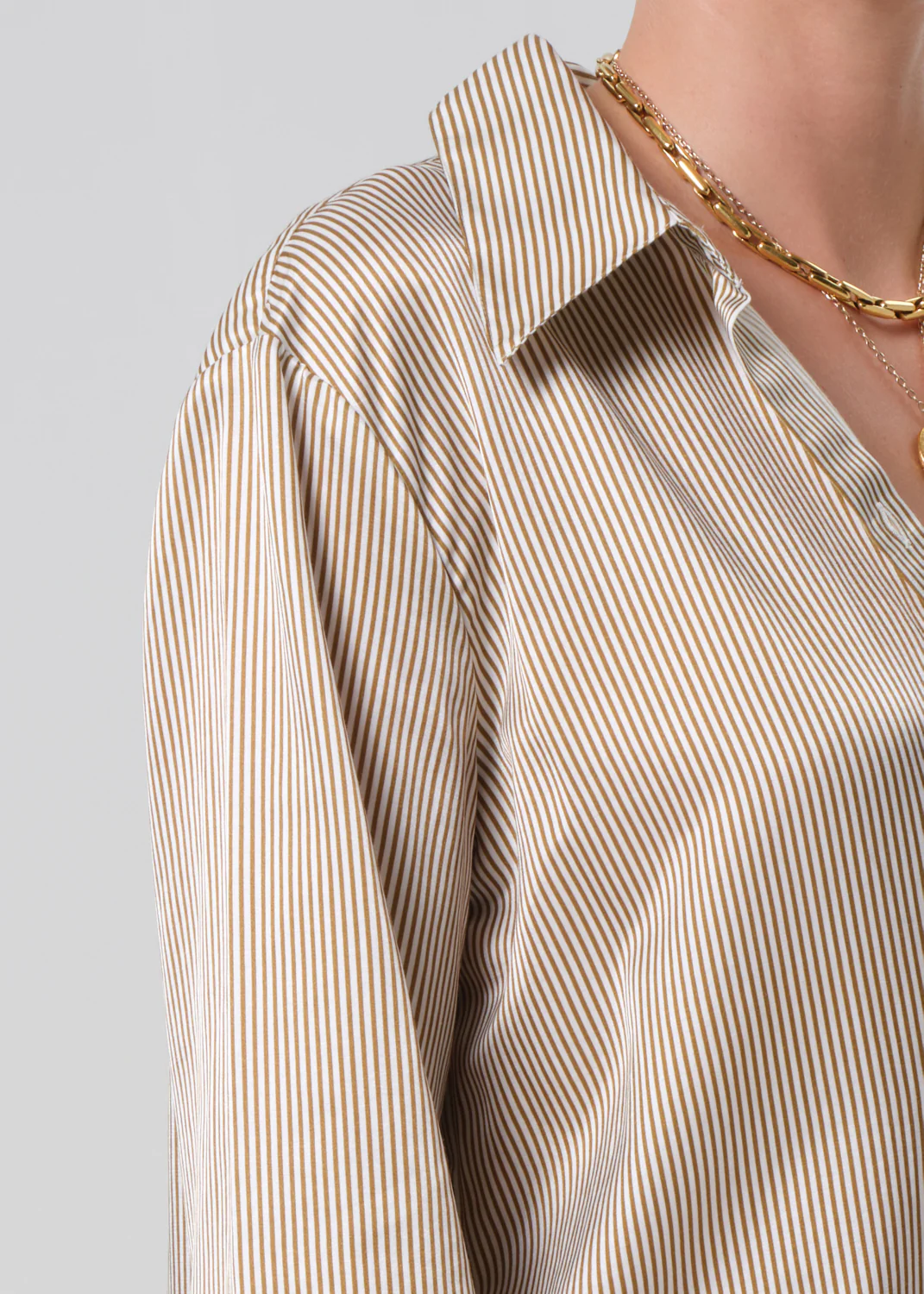 Camilia Shirt in Bronze Stripe - Image 4
