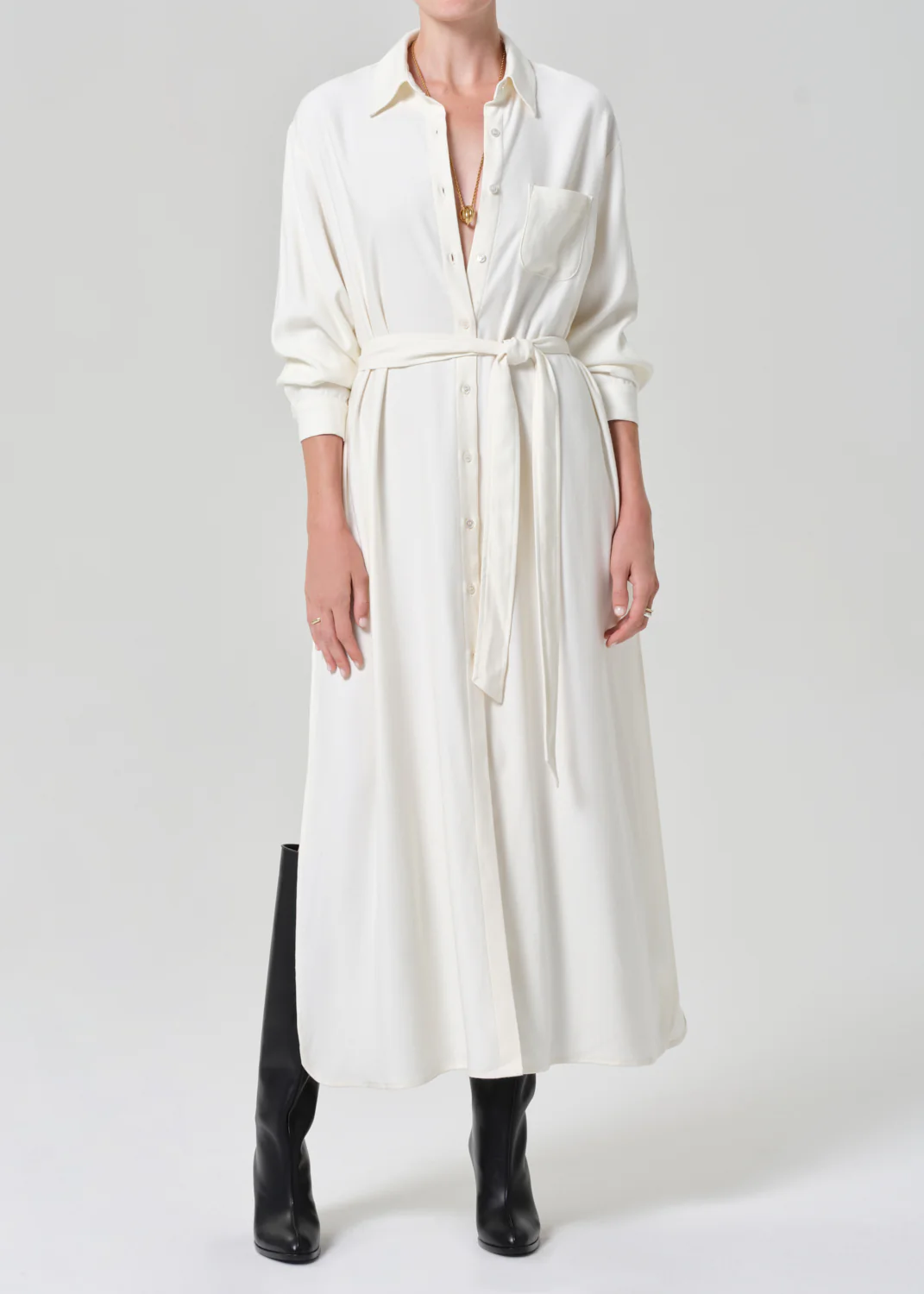 Camillia Shirt Dress in Moonlight