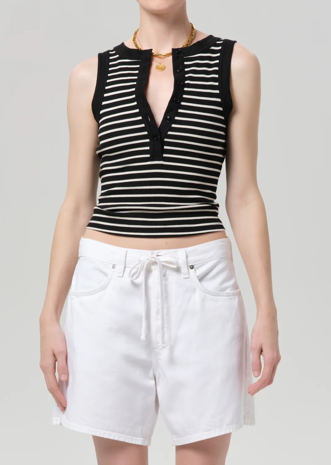 Caralyn Tank in Anthracite Stripe