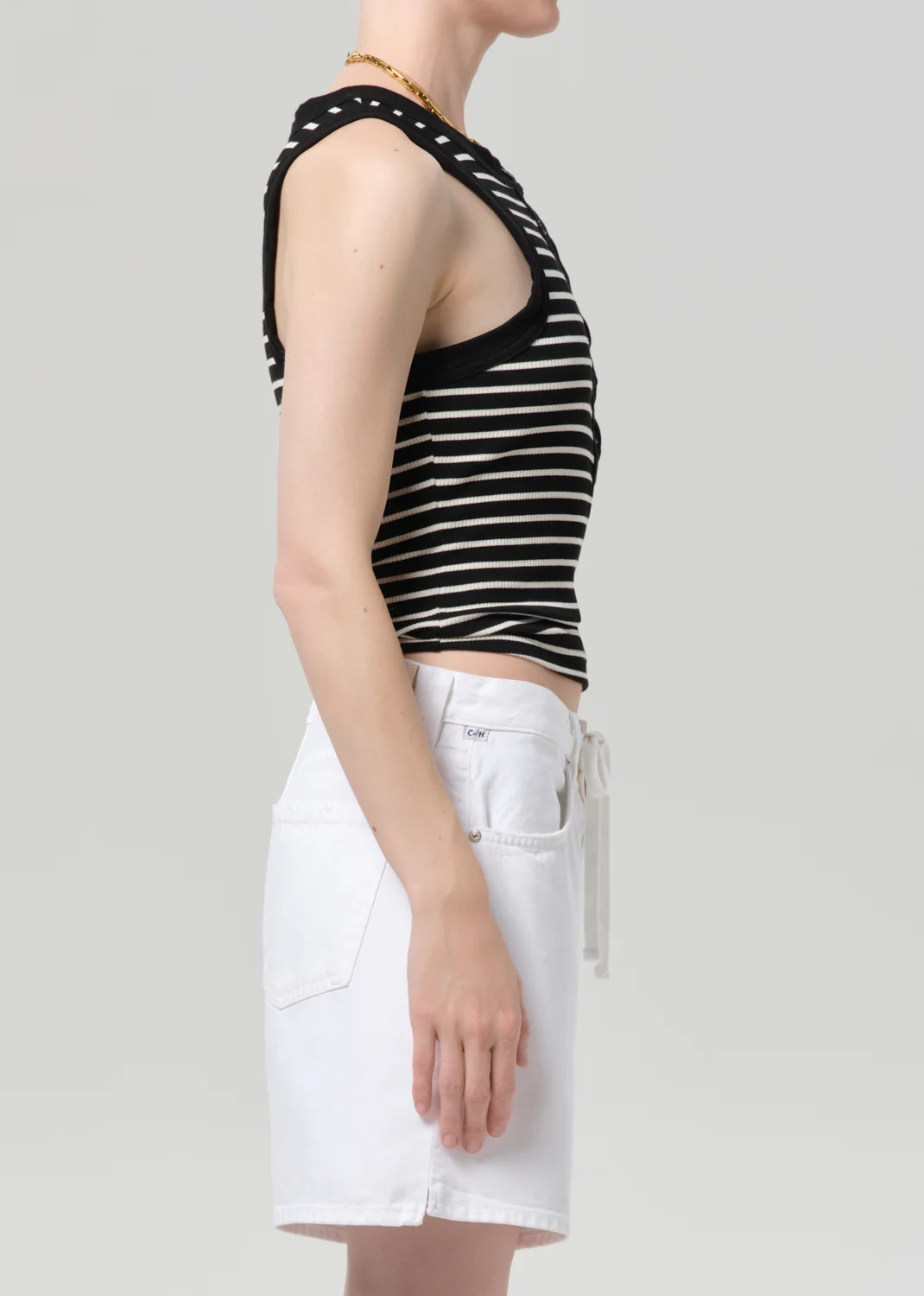 Caralyn Tank in Anthracite Stripe - Image 3