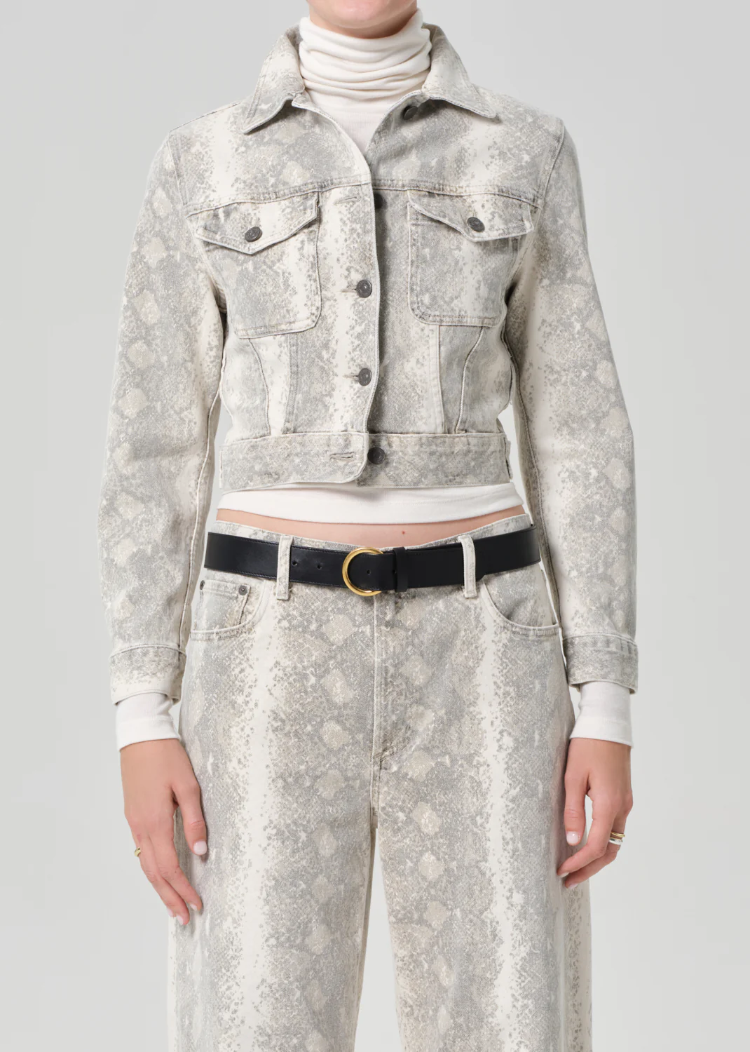 Charisse Shrunken Jacket in Python