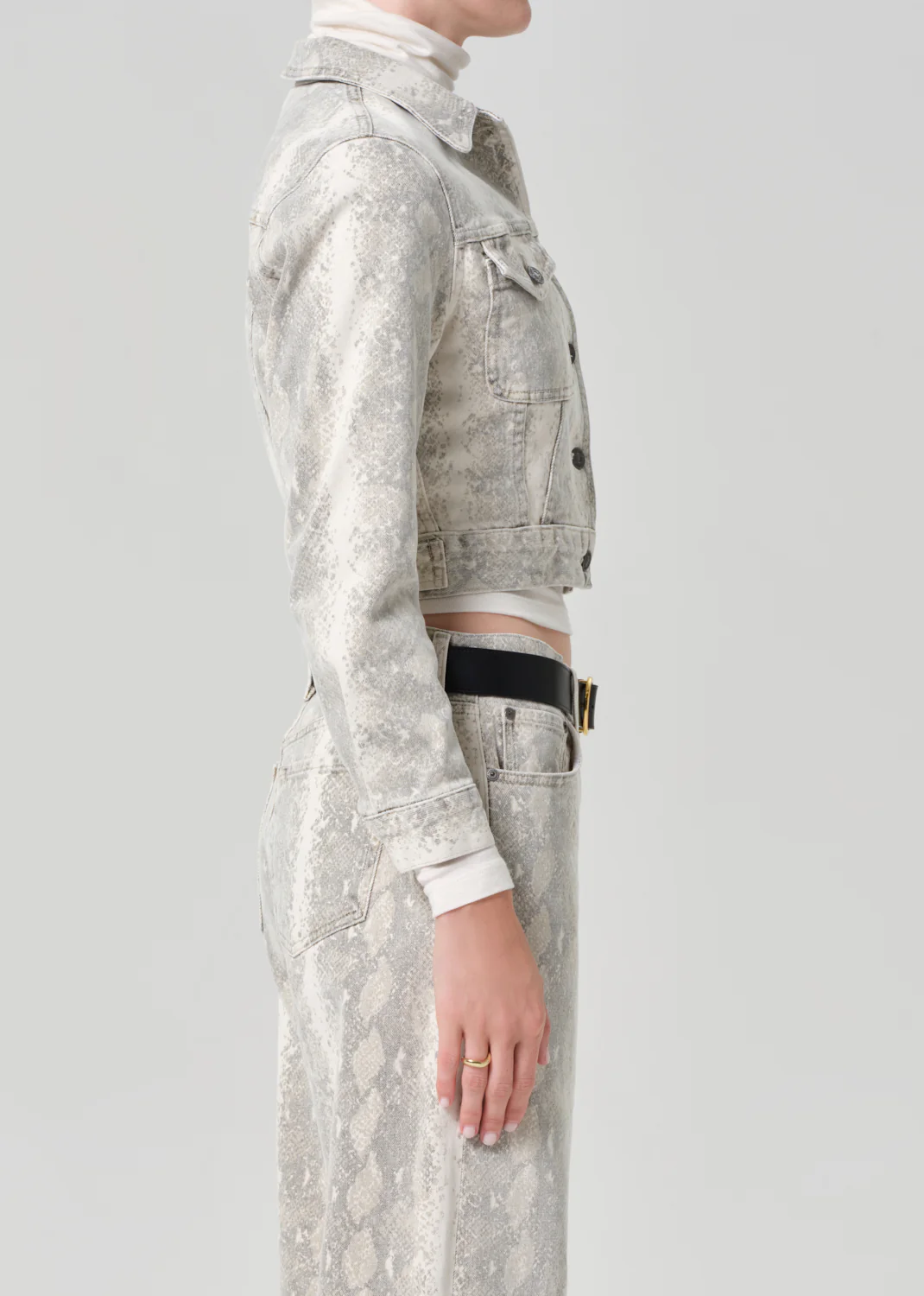 Charisse Shrunken Jacket in Python - Image 4