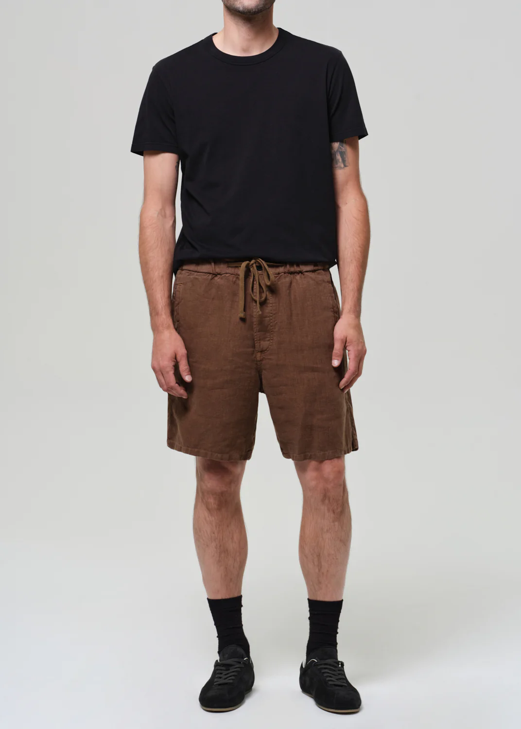 Drawstring Deck Linen Short in Kelp - Image 3