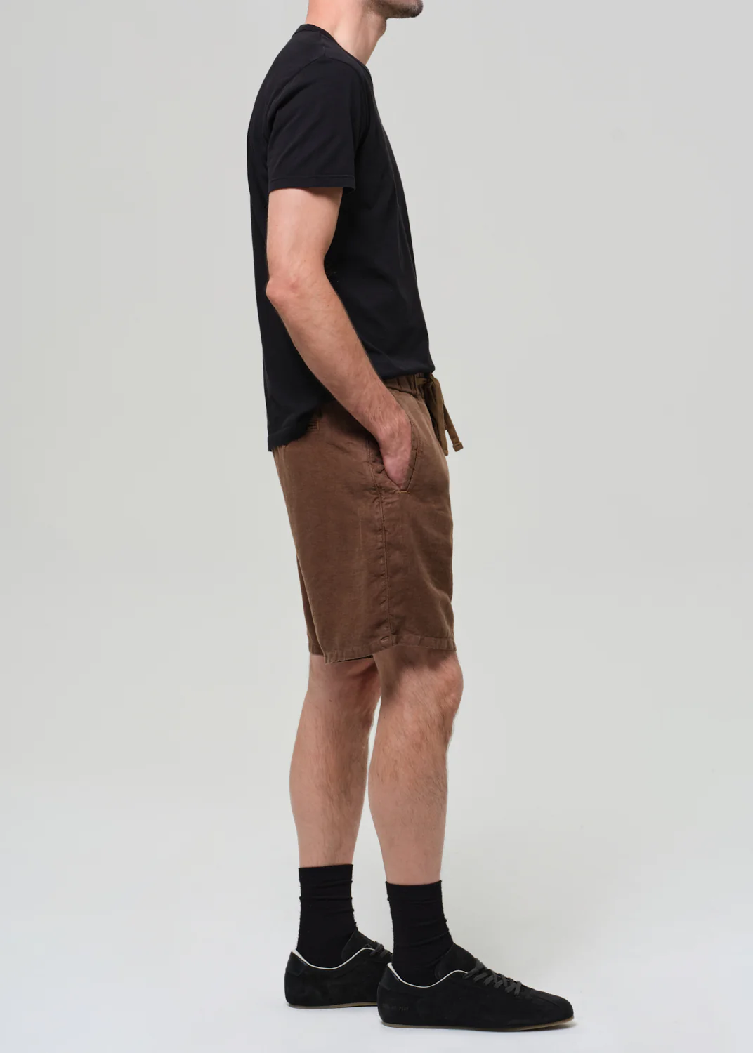 Drawstring Deck Linen Short in Kelp - Image 5