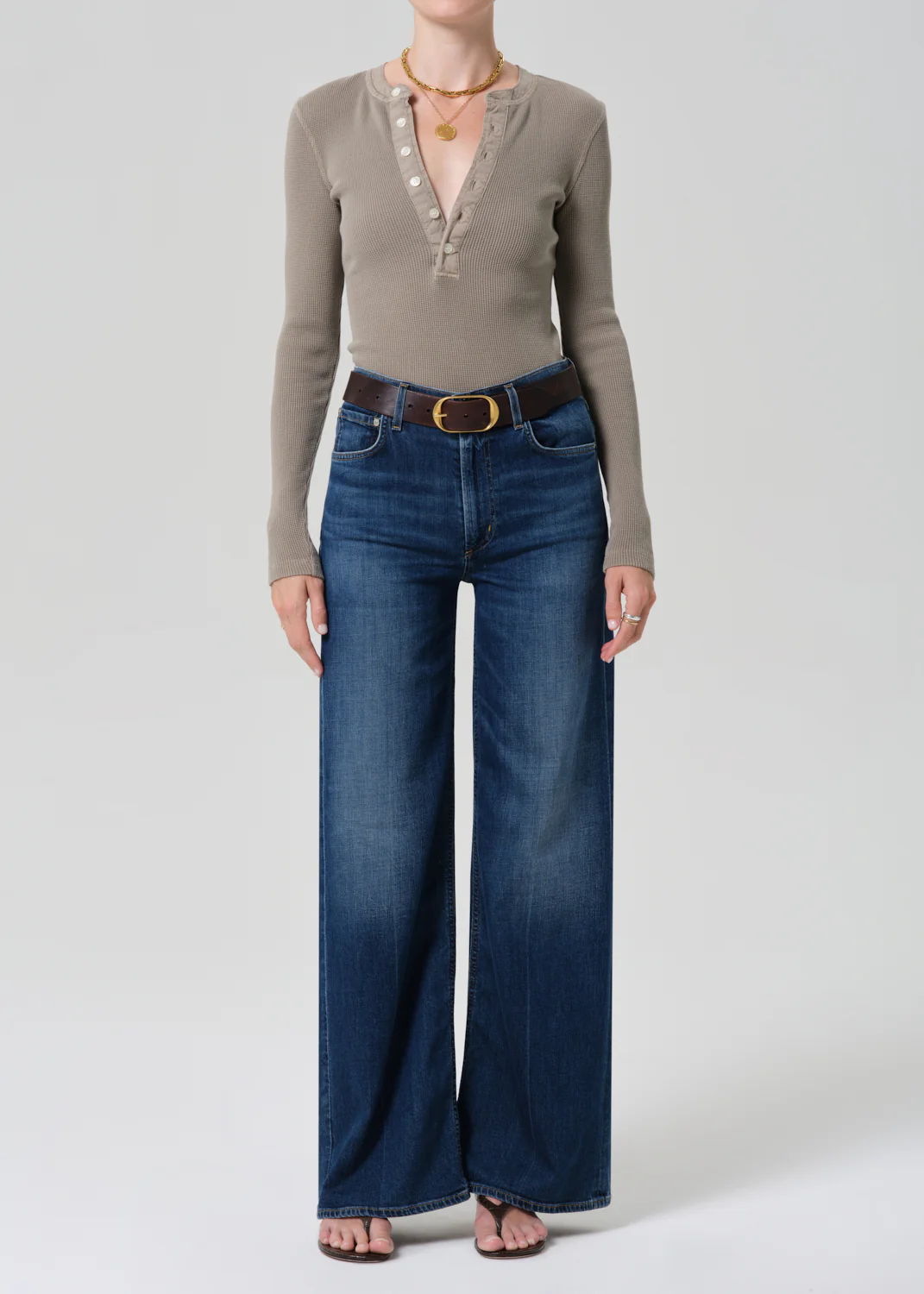Drea Waffle Henley in Bezal - Image 5