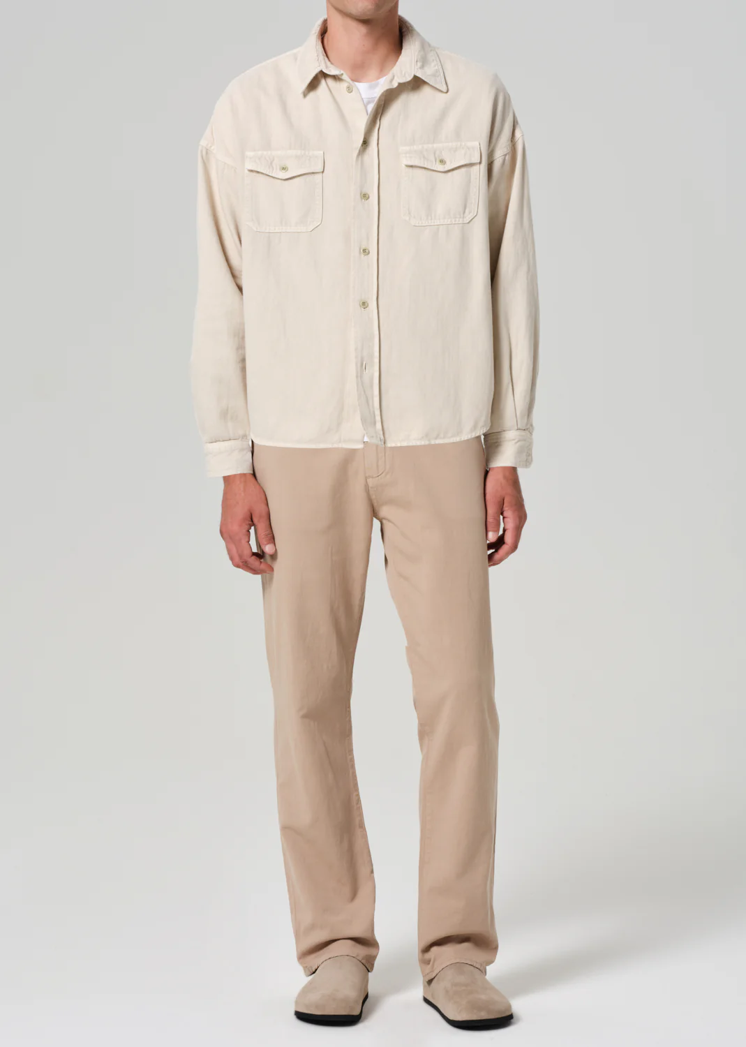 Elijah Relaxed Straight Comfort Stretch Linen in Reservoir - Image 2