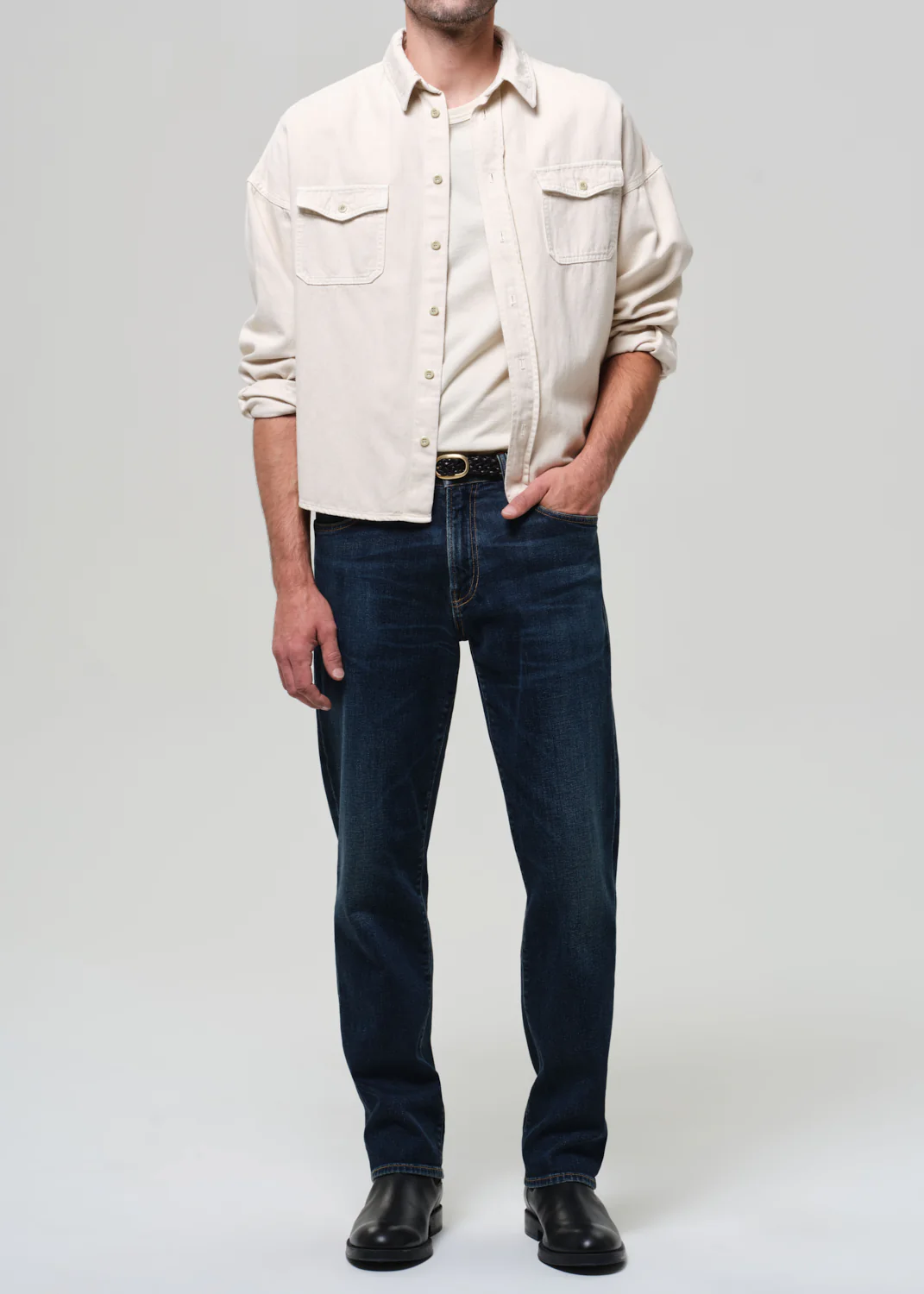 Elijah Straight Cashmere Denim in Prospect - Image 3