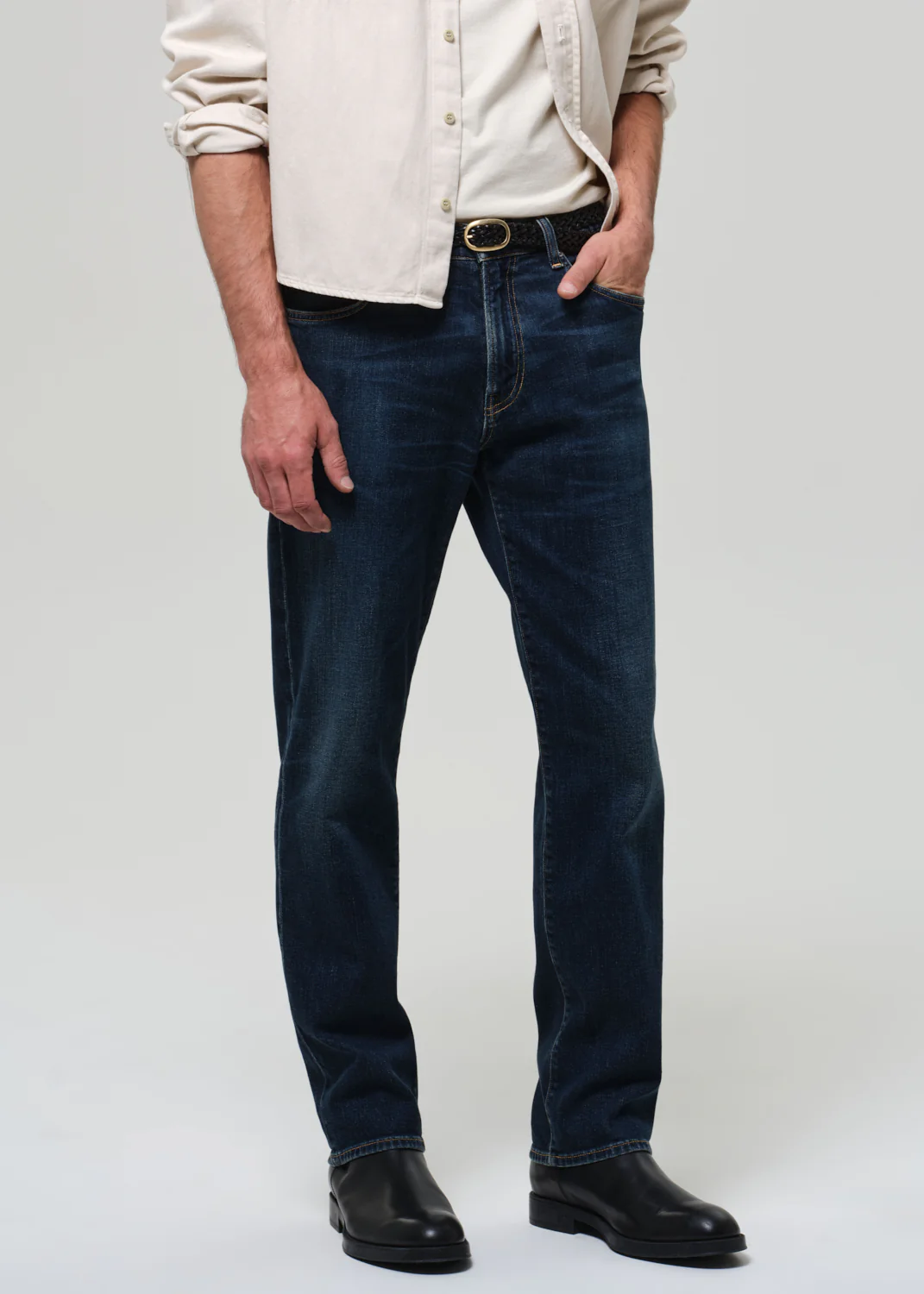 Elijah Straight Cashmere Denim in Prospect - Image 6