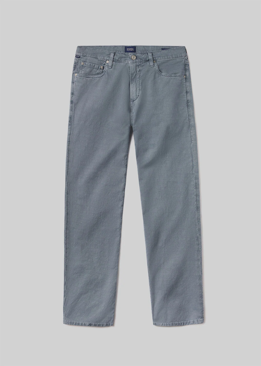 Elijah Straight Comfort Stretch Linen in Stone Blue