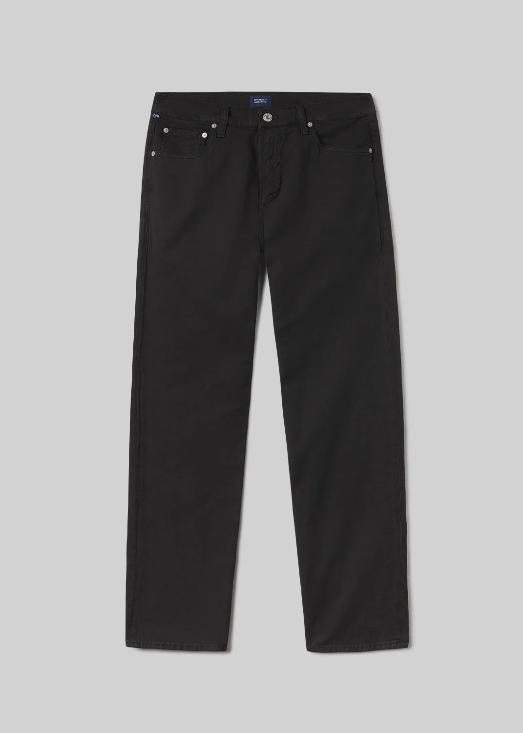 Elijah Straight Comfort Stretch Linen in Washed Black - Image 2