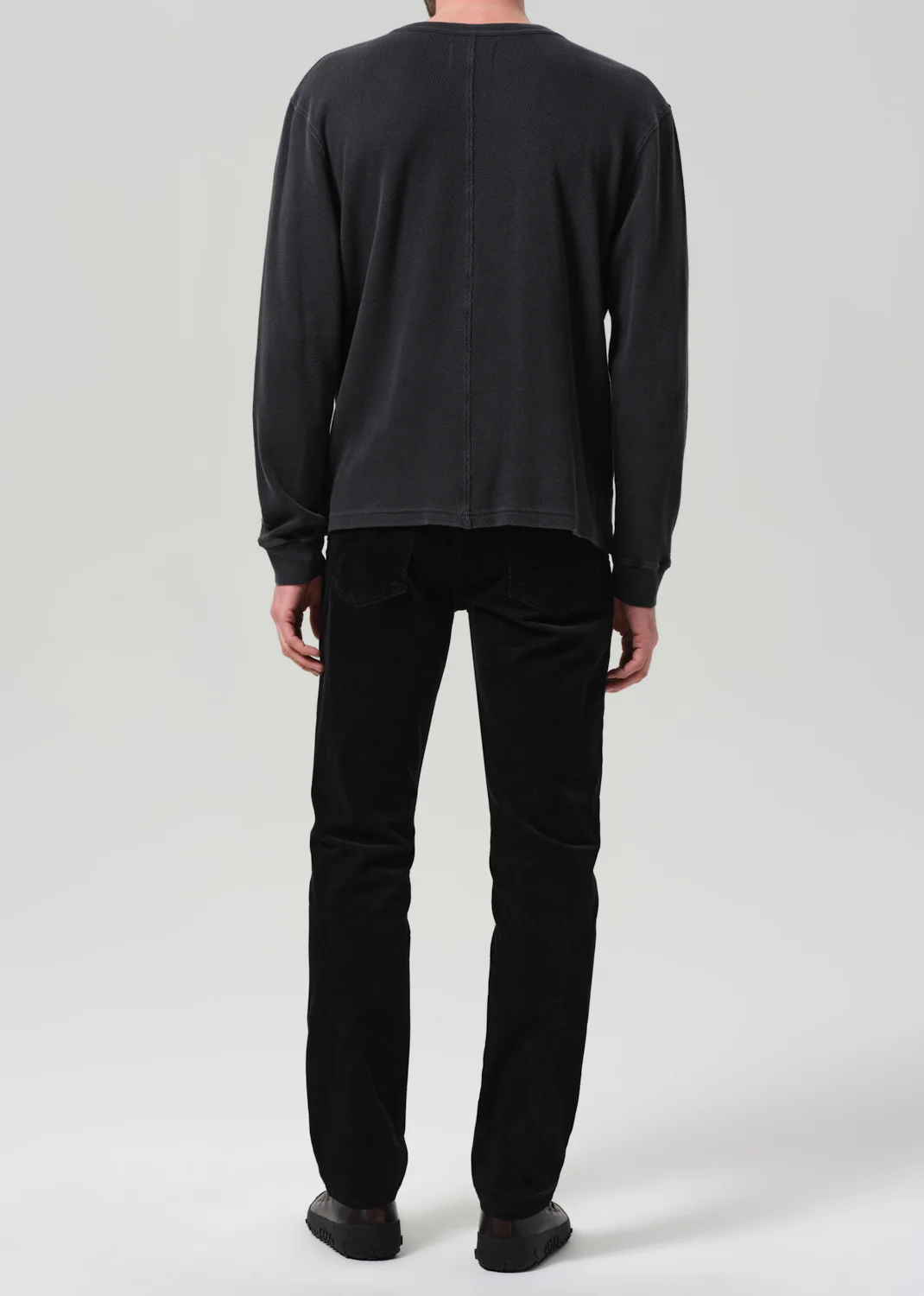Elijah Straight Stretch Corduroy in Black - Image 3