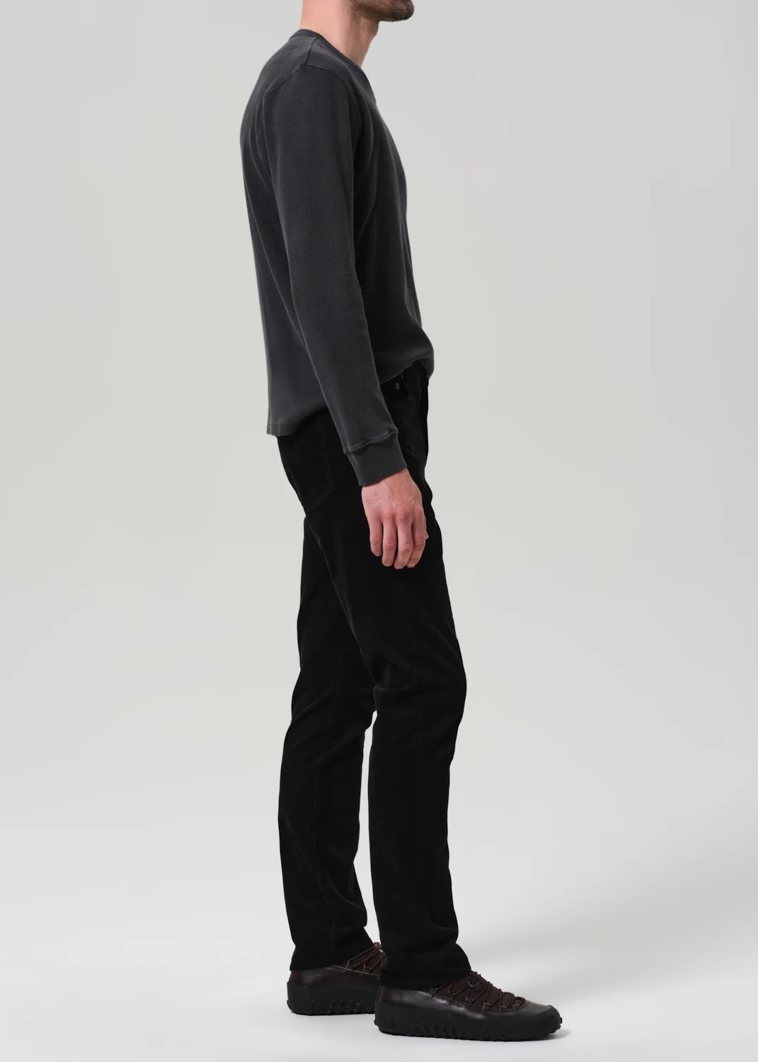 Elijah Straight Stretch Corduroy in Black - Image 4
