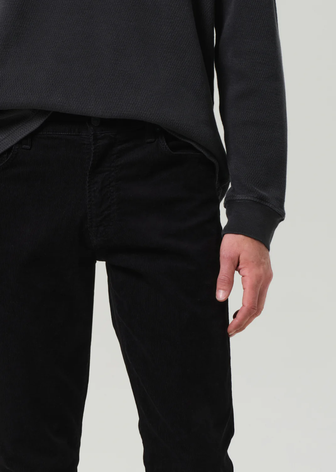 Elijah Straight Stretch Corduroy in Black - Image 6
