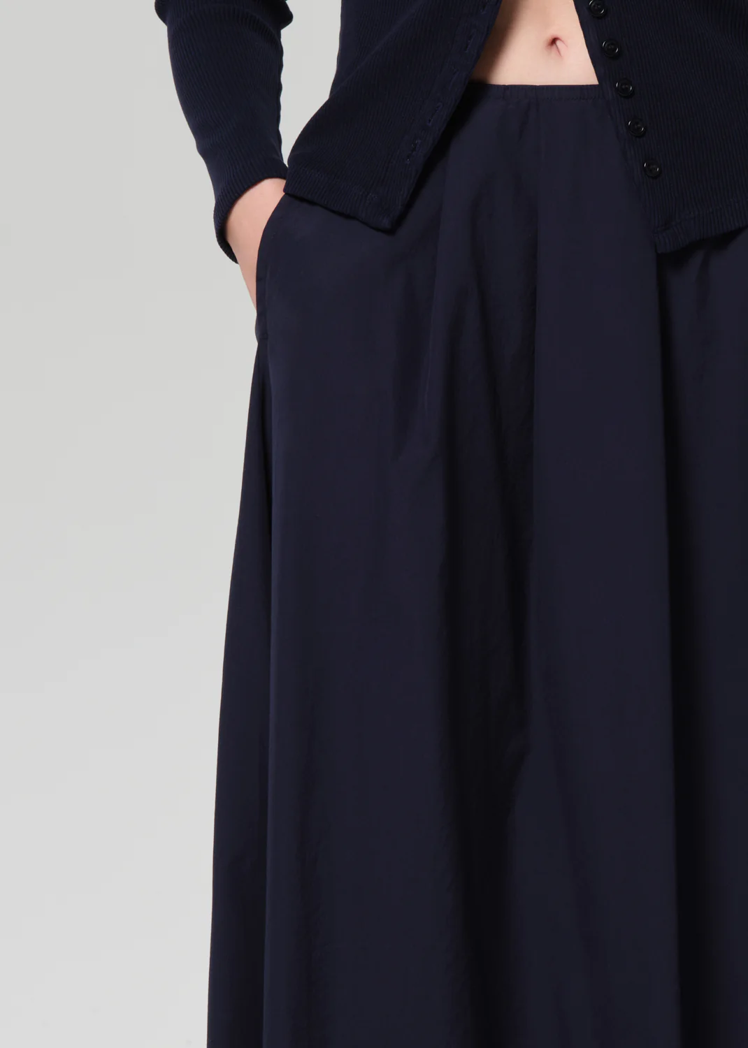 Emi Poplin Skirt in Navy - Image 5