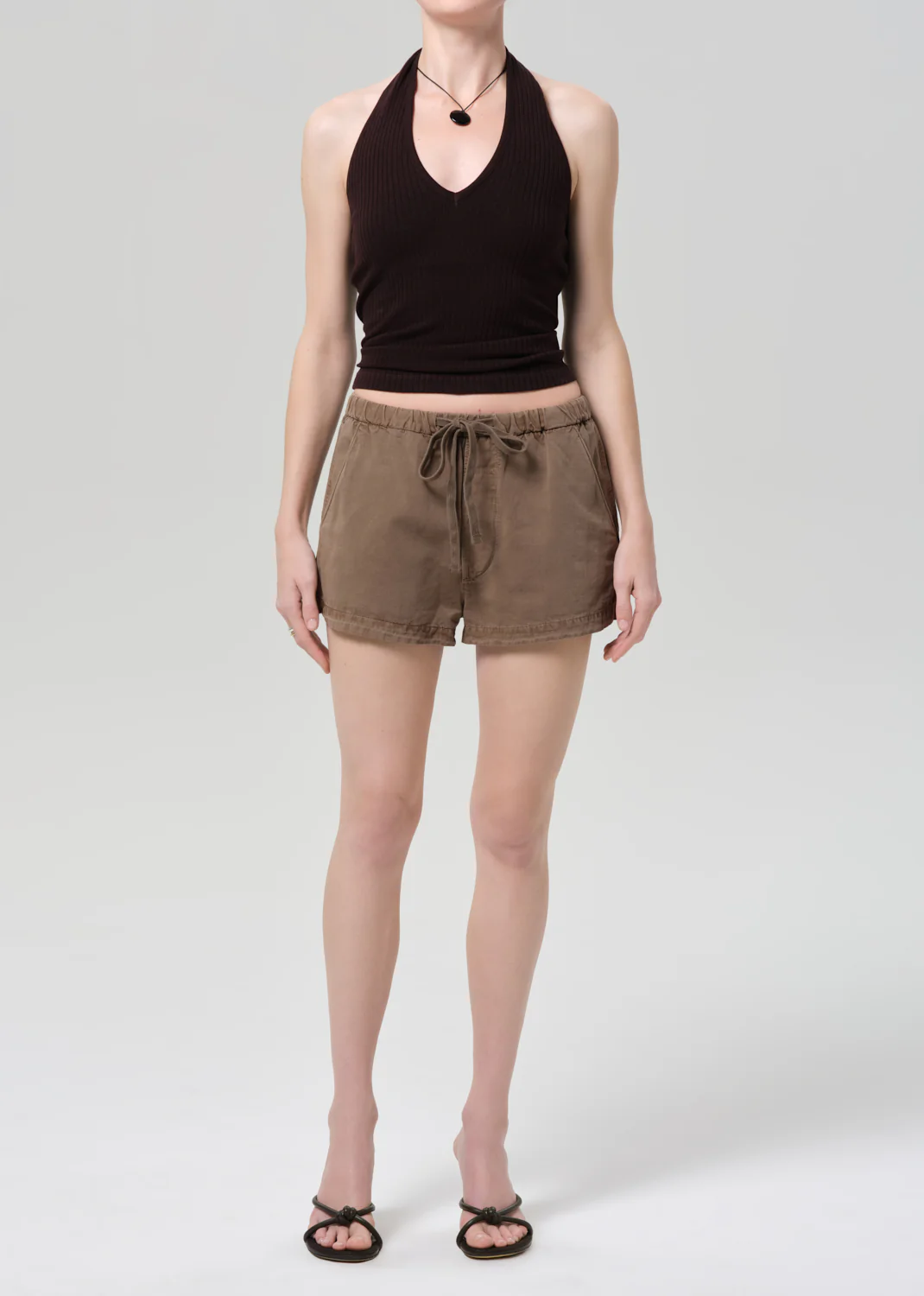 Este Drawstring Short in Cocoa