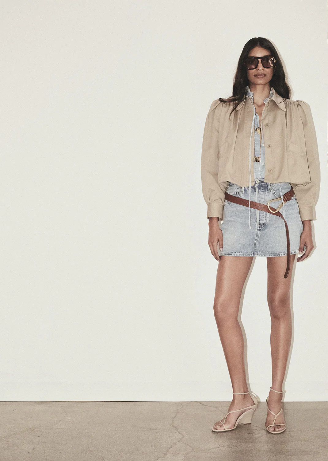 Everly Shirred Crop Jacket in Catalina - Image 2