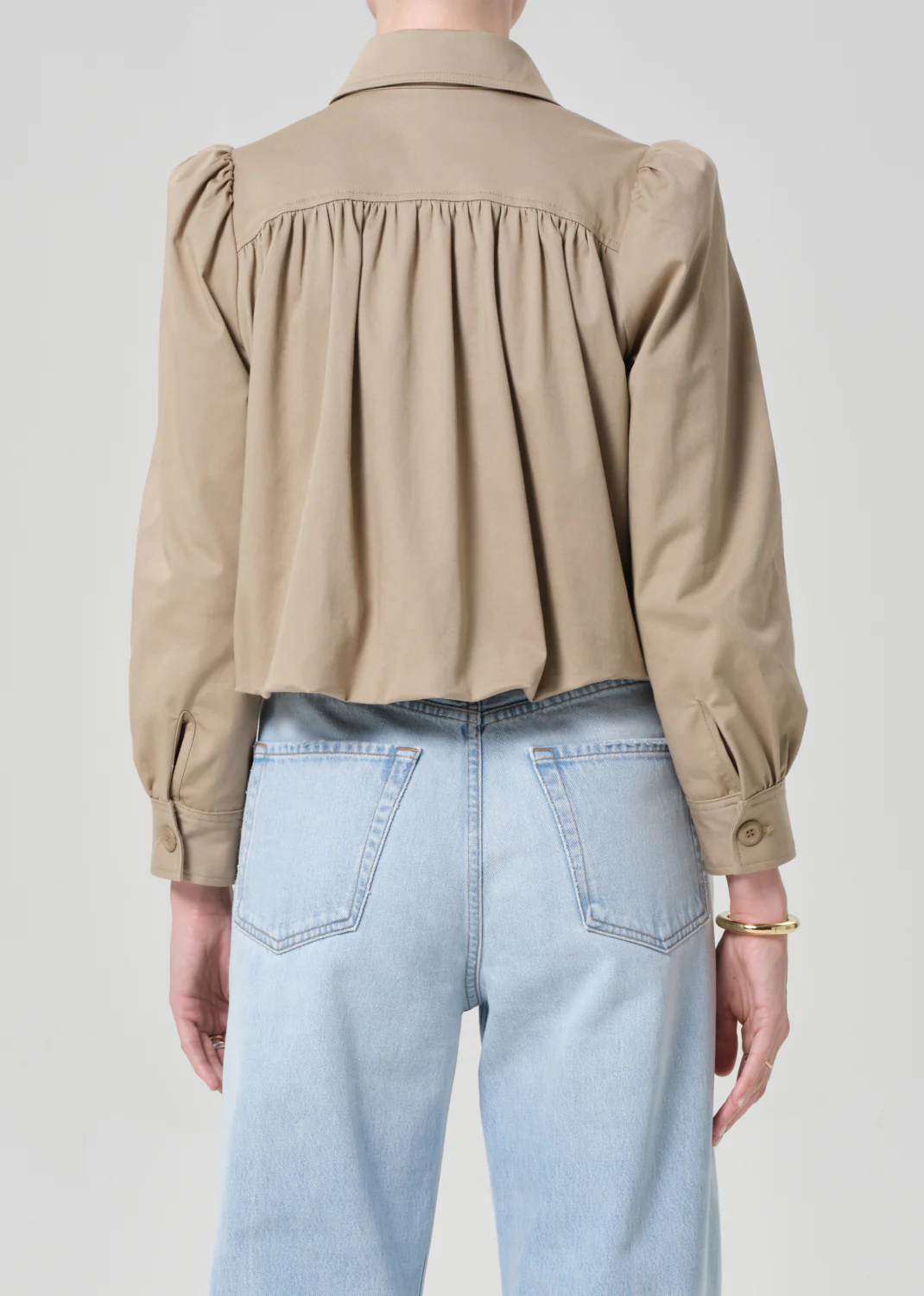 Everly Shirred Crop Jacket in Catalina - Image 3