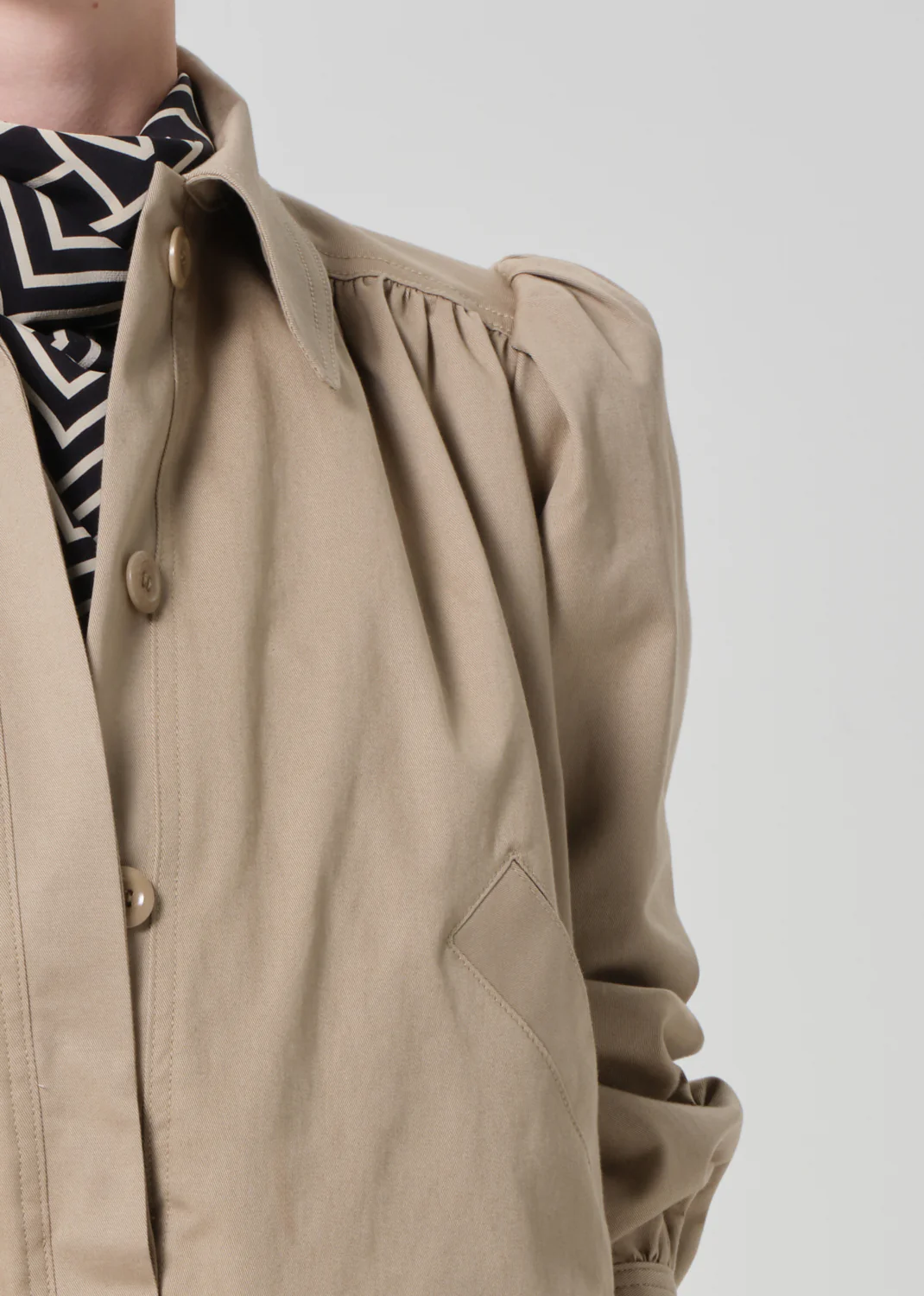 Everly Shirred Crop Jacket in Catalina - Image 5