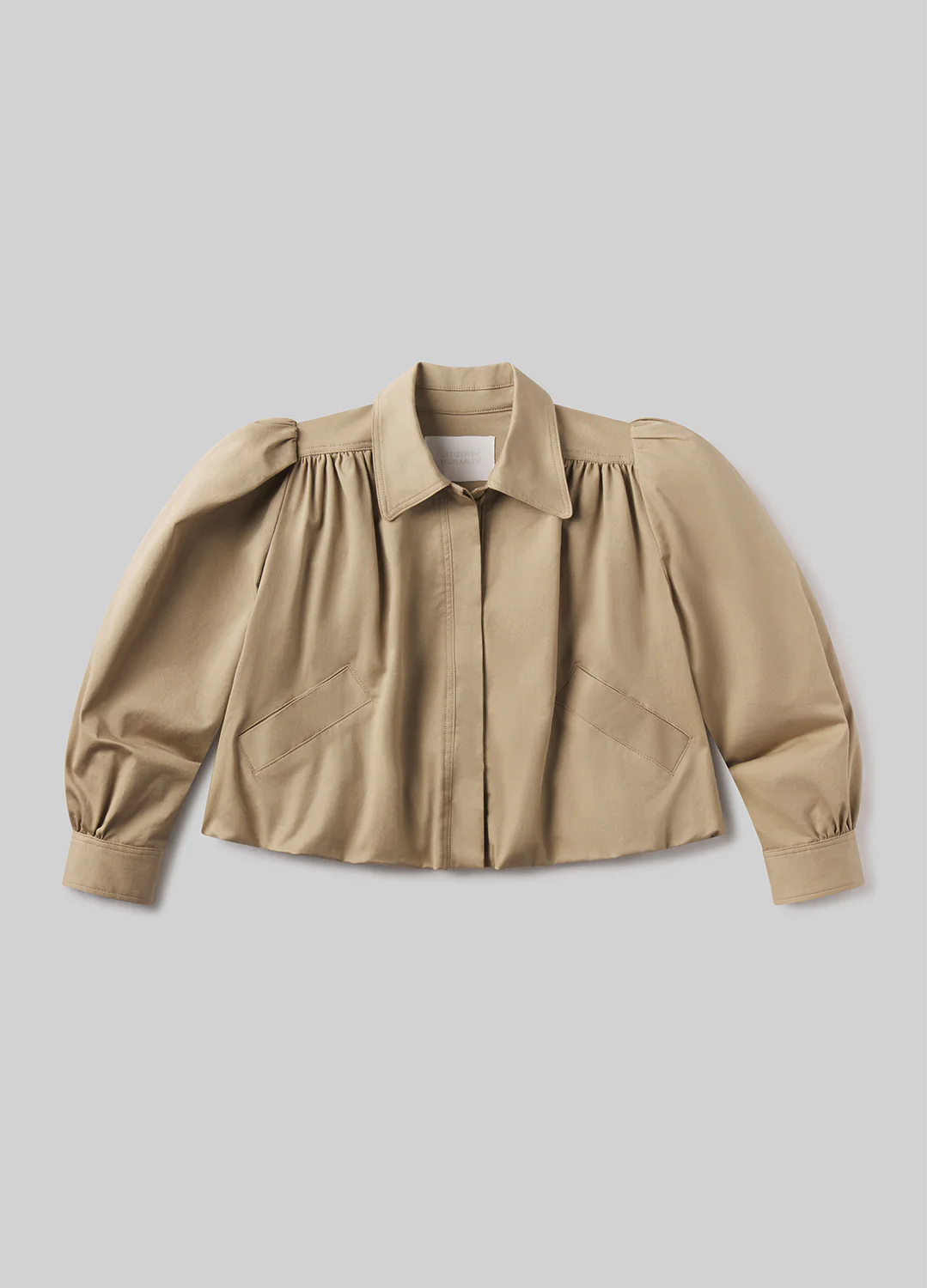 Everly Shirred Crop Jacket in Catalina - Image 7