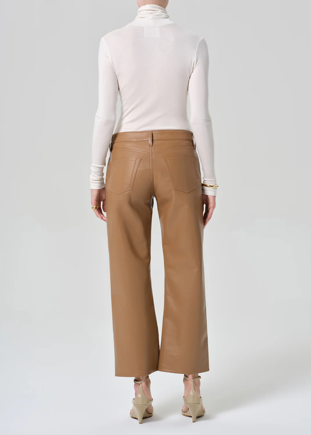 Faye Vintage Straight Recycled Leather in Pale Toffee - Image 2