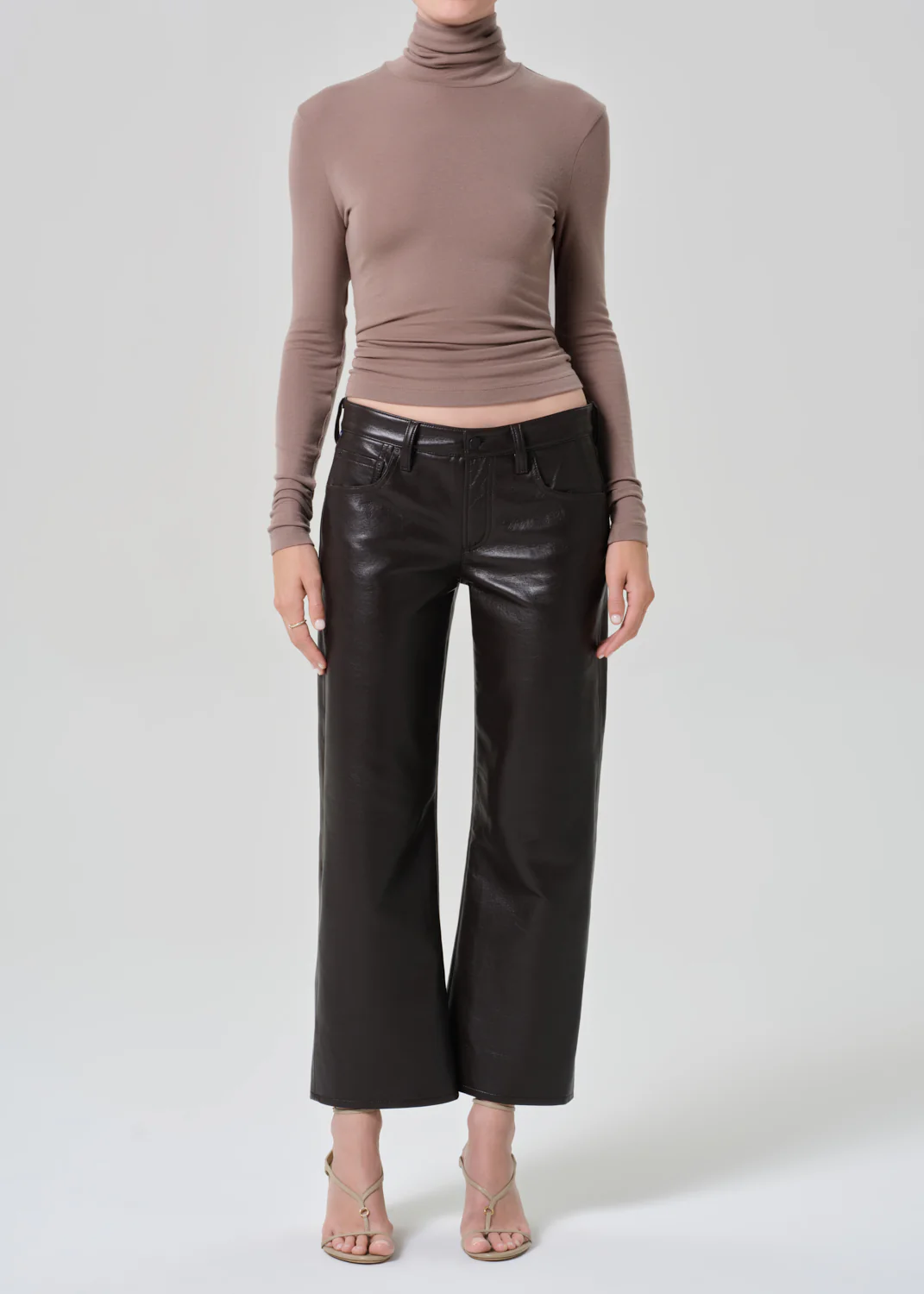 Faye Vintage Straight Recycled Leather in Chocolate