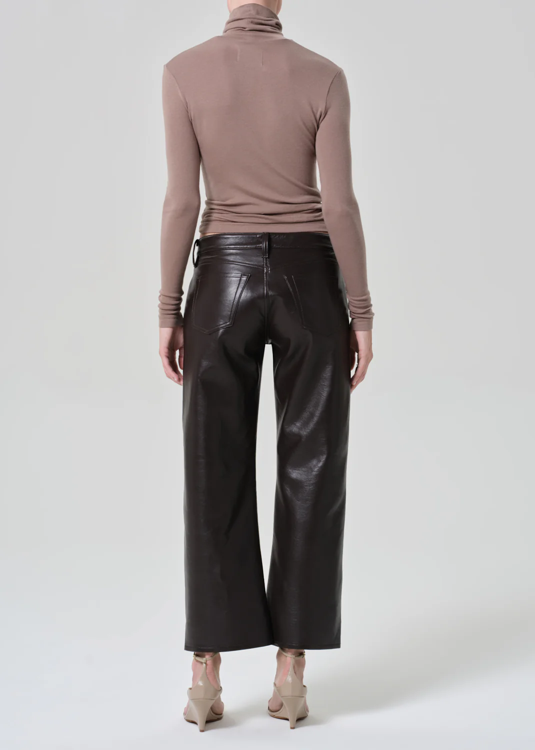 Faye Vintage Straight Recycled Leather in Chocolate - Image 3