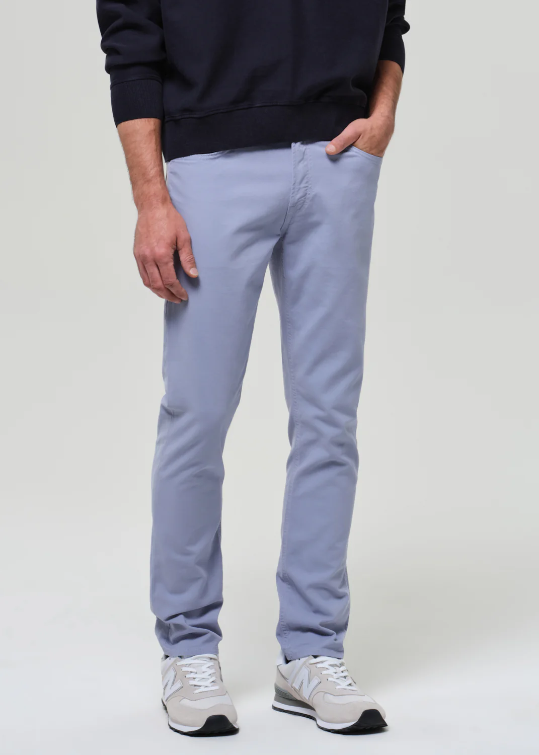 Gage Slim Straight Cashmere Touch Sateen in Glacier - Image 5